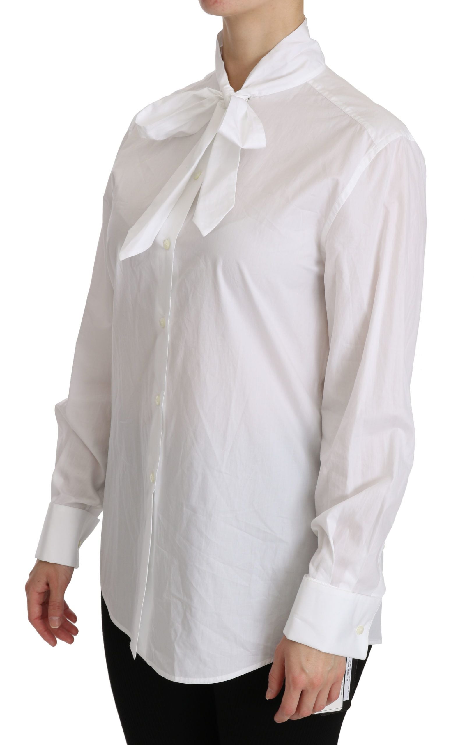 Dolce & Gabbana White Turtle Neck Long Sleeve Polo Shirt Dolce & Gabbana