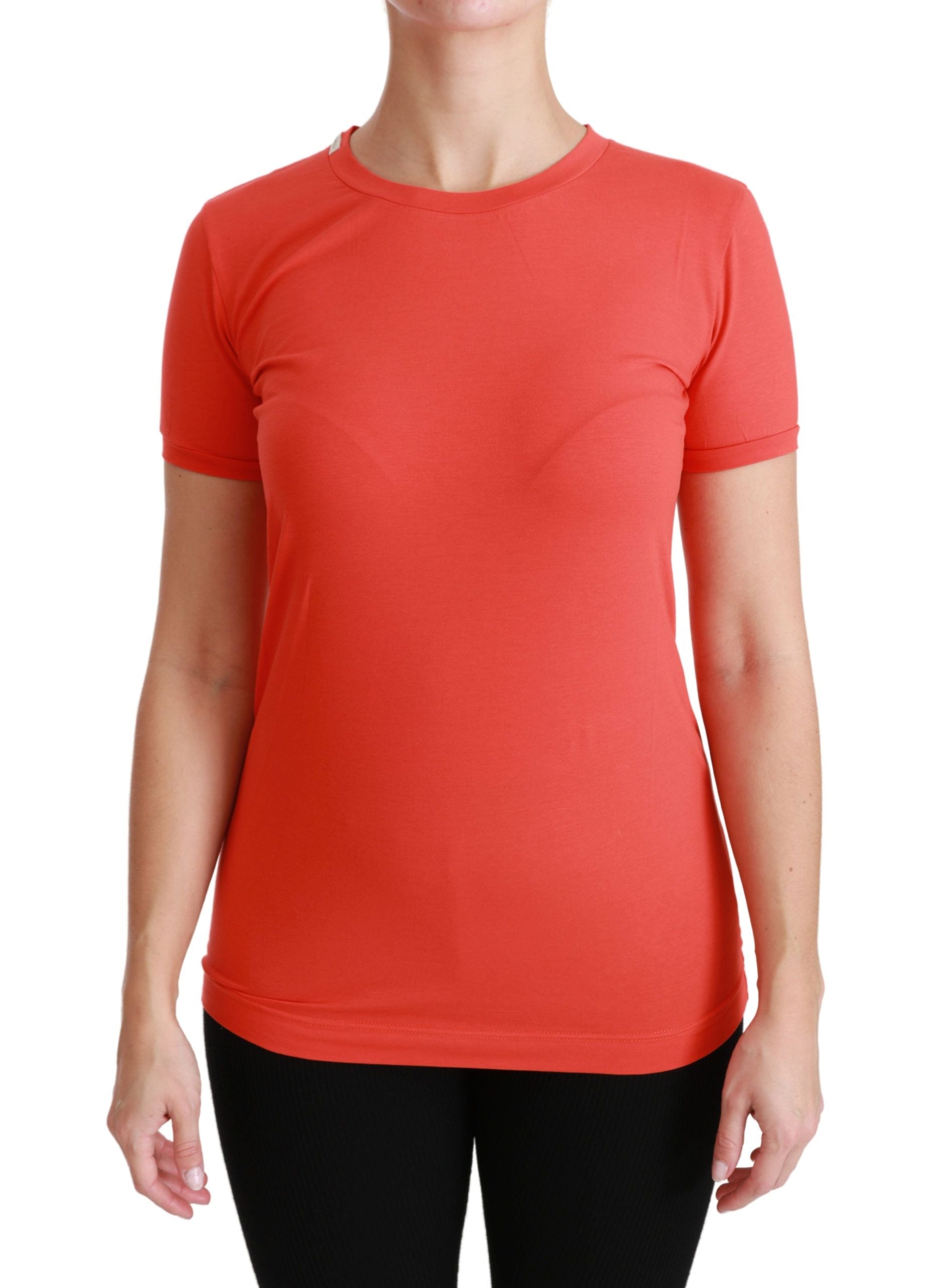Dolce & Gabbana Red Crewneck Short Sleeve T-shirt Cotton Top Dolce & Gabbana