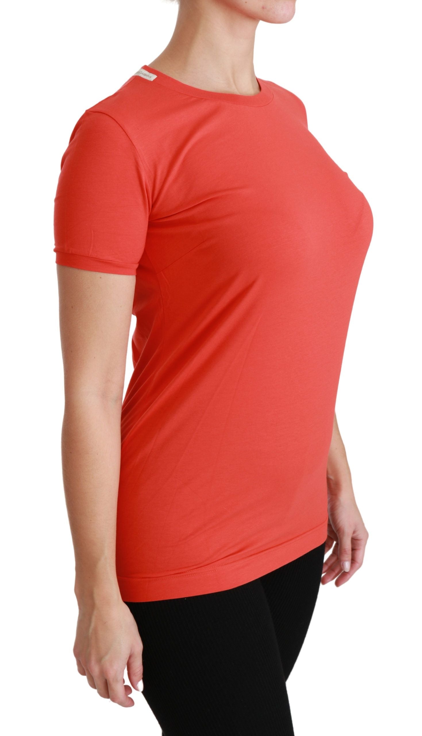 Dolce & Gabbana Red Crewneck Short Sleeve T-shirt Cotton Top Dolce & Gabbana