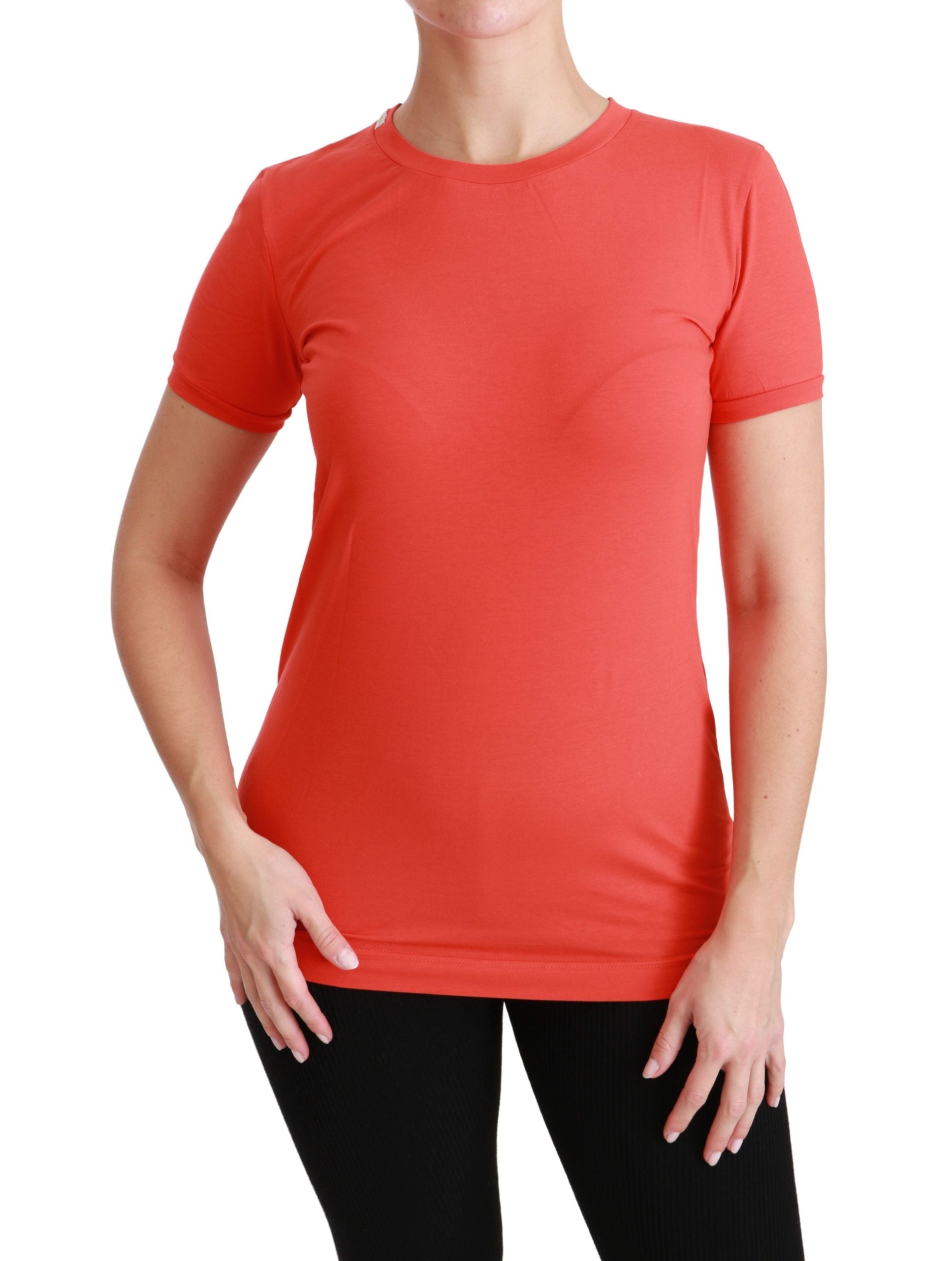 Dolce & Gabbana Red Crewneck Short Sleeve T-shirt Cotton Top Dolce & Gabbana
