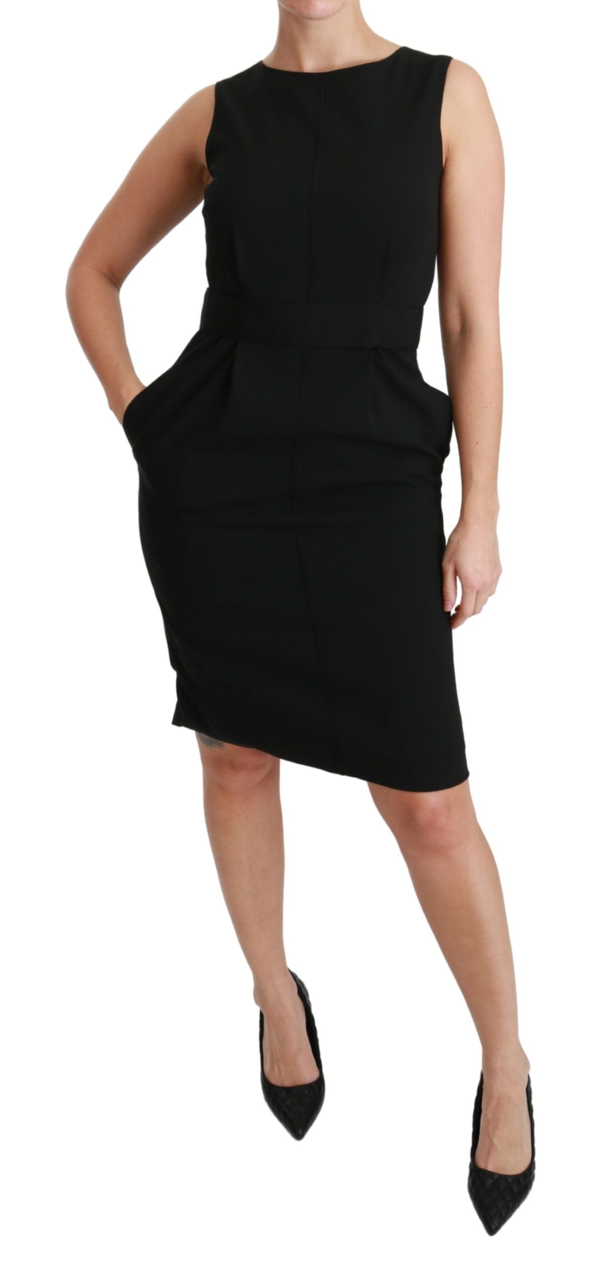 Dolce & Gabbana Black Sheath Stretch Formal Dress Dolce & Gabbana