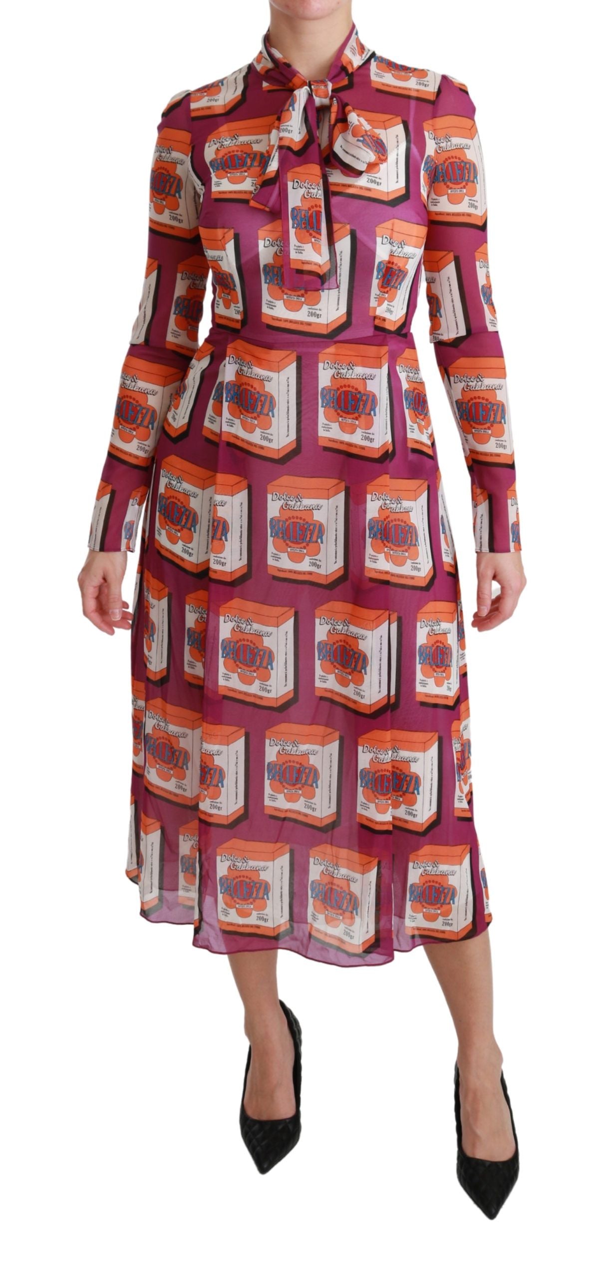 Dolce & Gabbana Purple Silk Bellezza A-Line Gown Dress Dolce & Gabbana