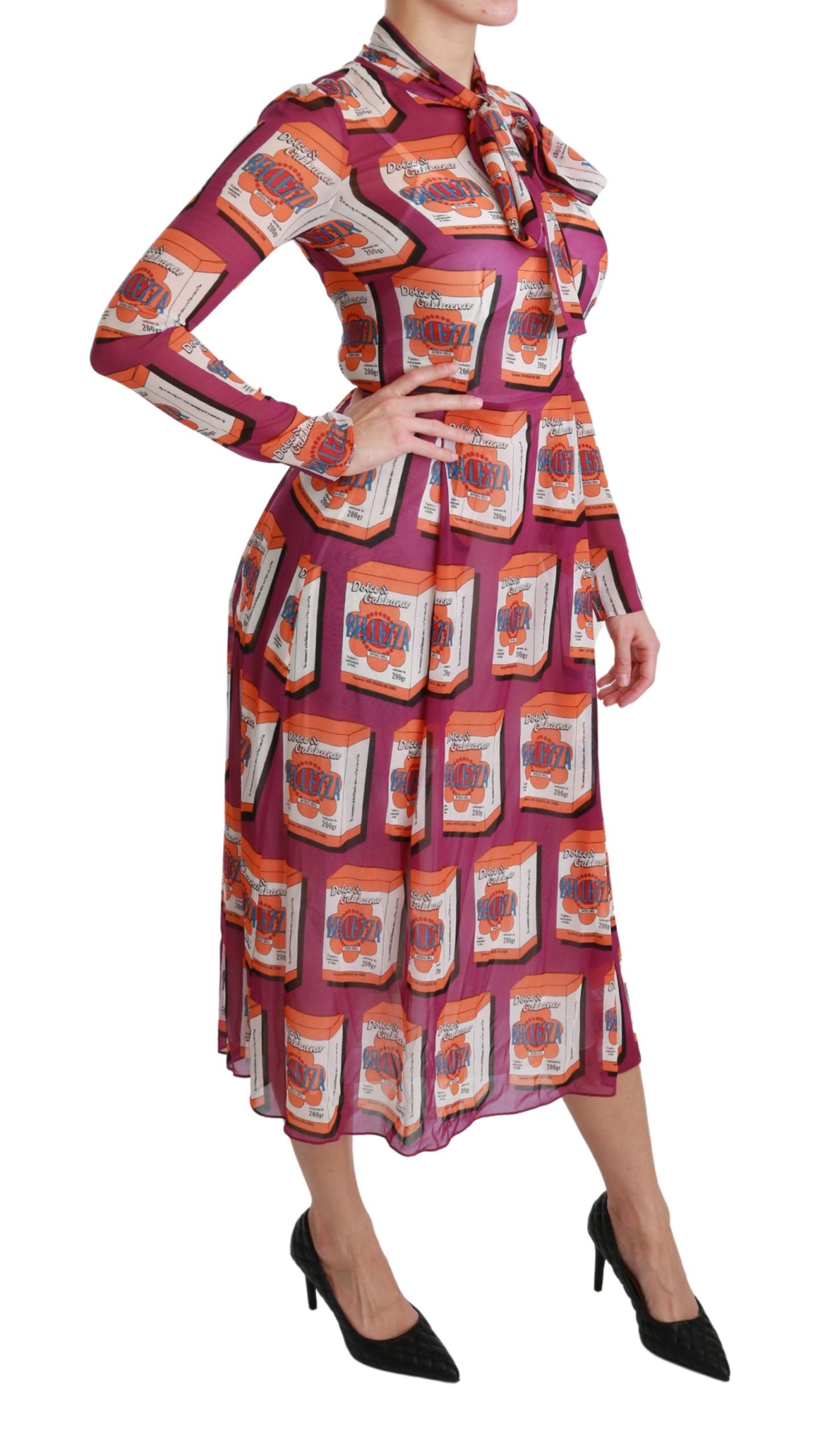 Dolce & Gabbana Purple Silk Bellezza A-Line Gown Dress Dolce & Gabbana