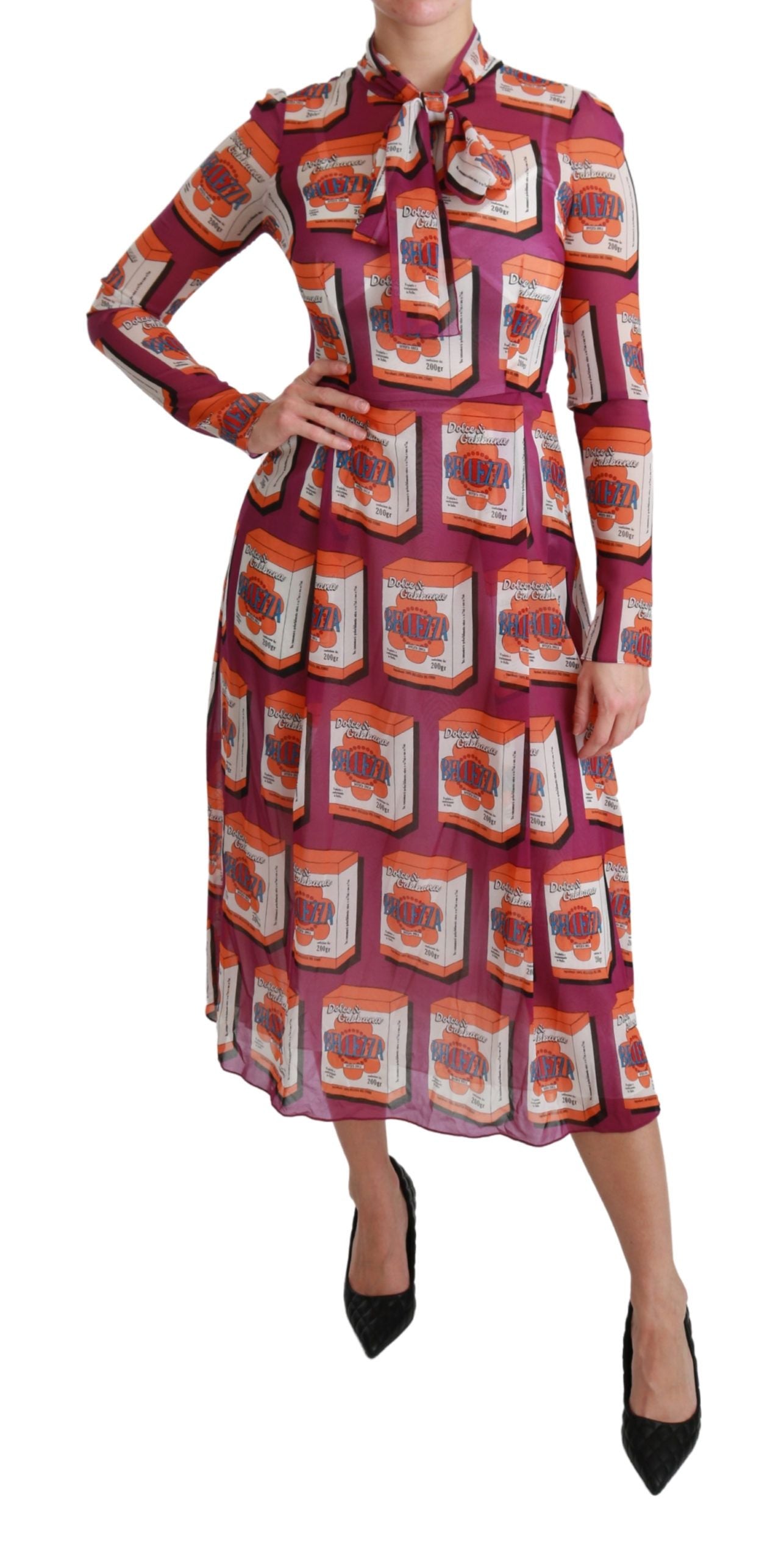 Dolce & Gabbana Purple Silk Bellezza A-Line Gown Dress Dolce & Gabbana