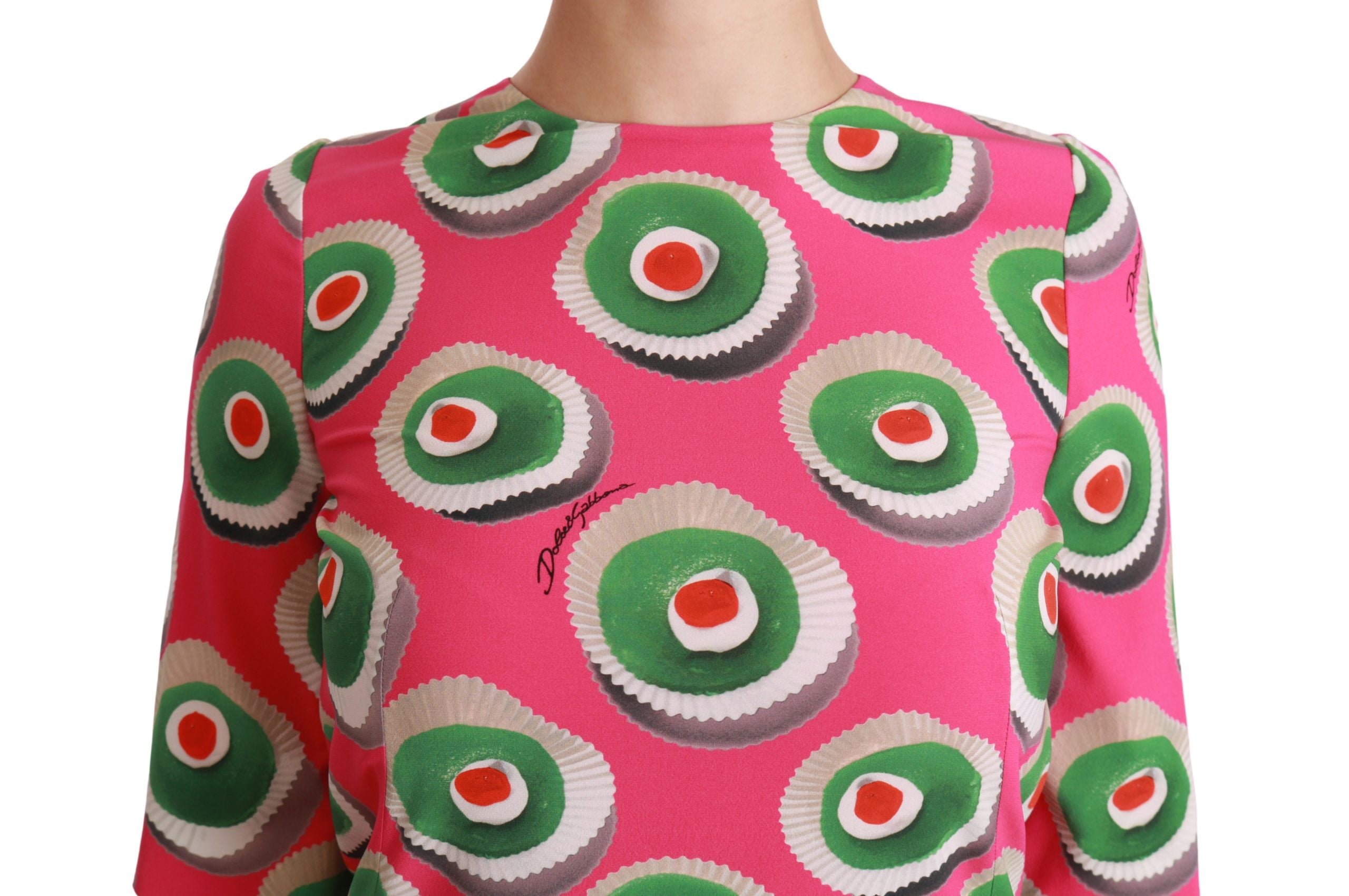 Dolce & Gabbana Pink Silk Cup Cake Shift Stretch Dress Dolce & Gabbana
