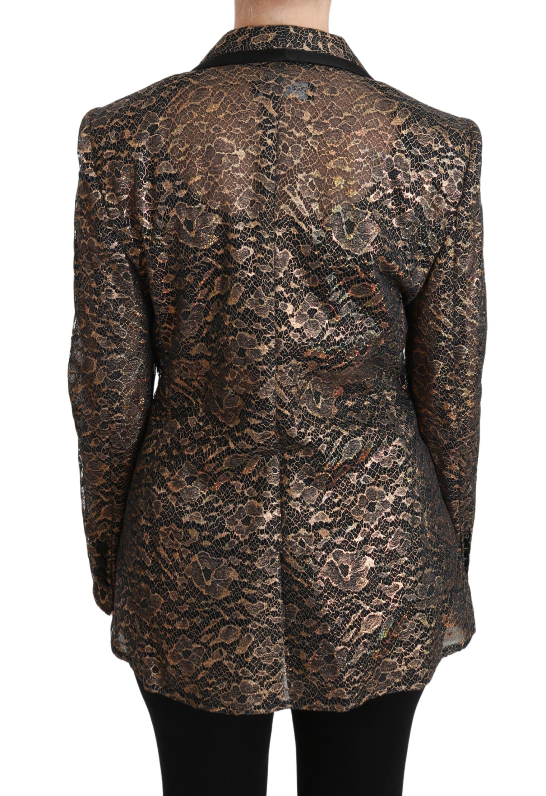 Dolce & Gabbana Gold Black Lace Blazer Coat Floral Jacket Dolce & Gabbana