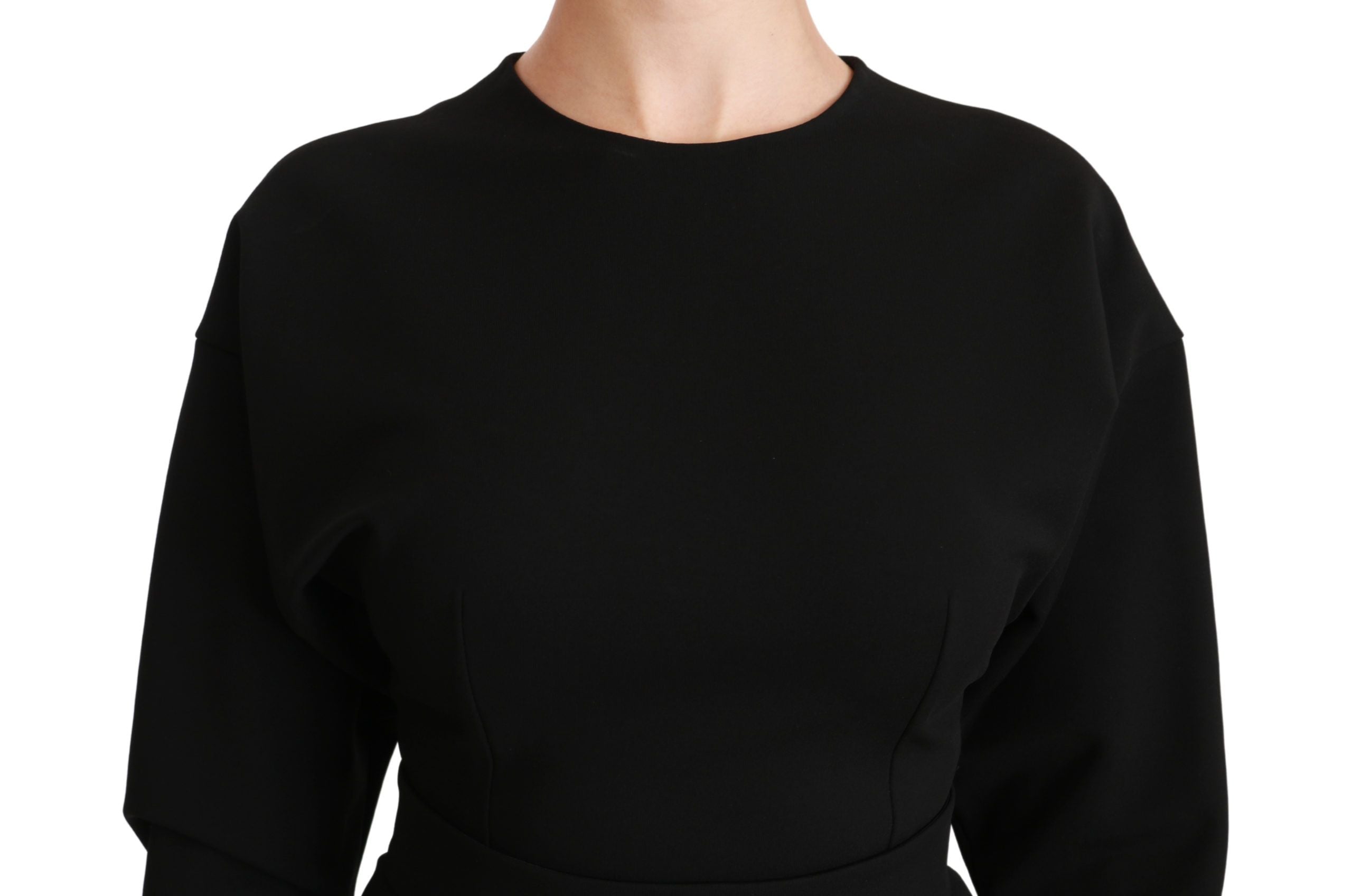 Dolce & Gabbana Black Bodycon Sheath Midi Stretch Dress Dolce & Gabbana