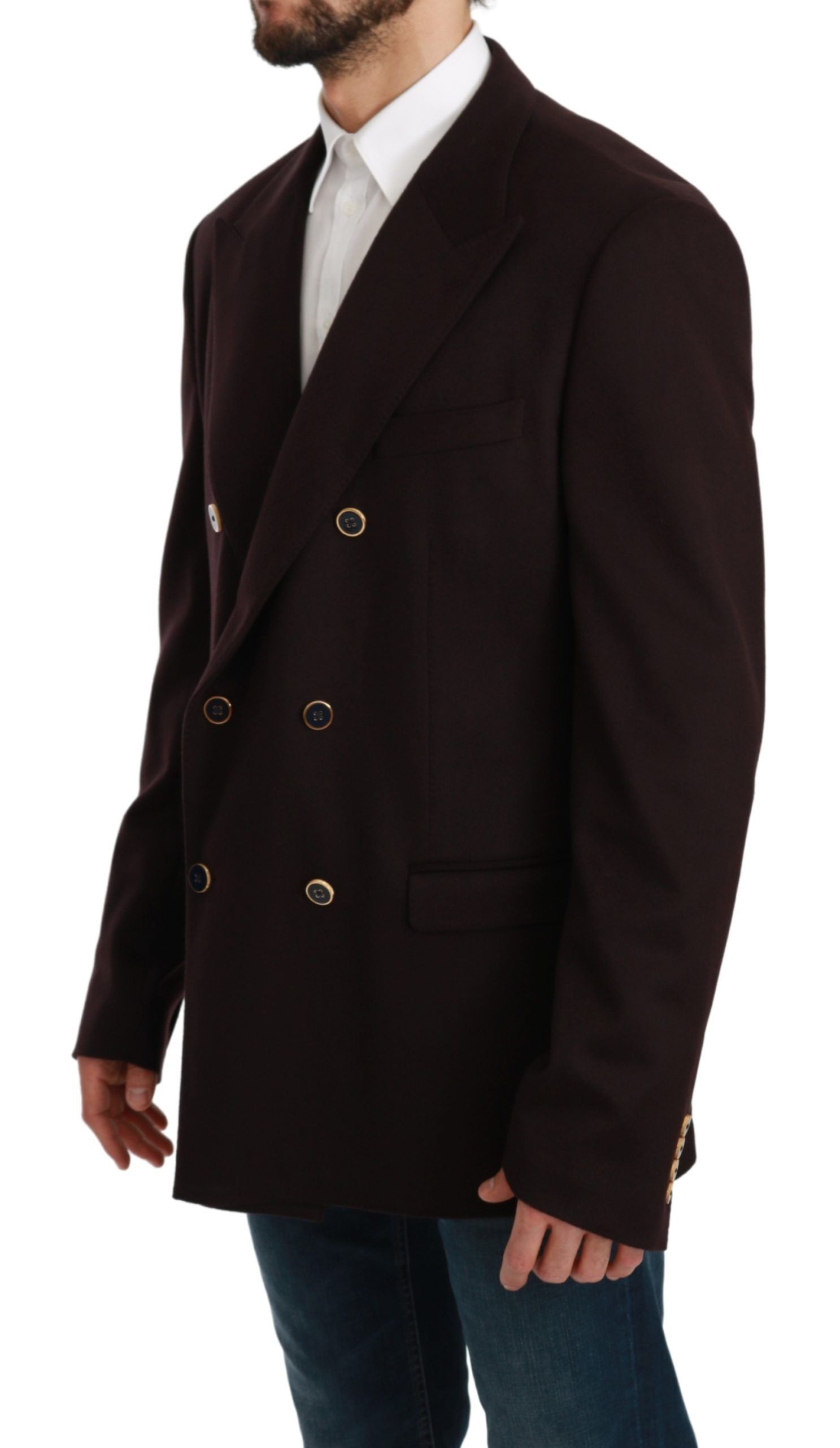 Dolce & Gabbana Bordeaux Cashmere Coat TAORMINA Blazer Dolce & Gabbana