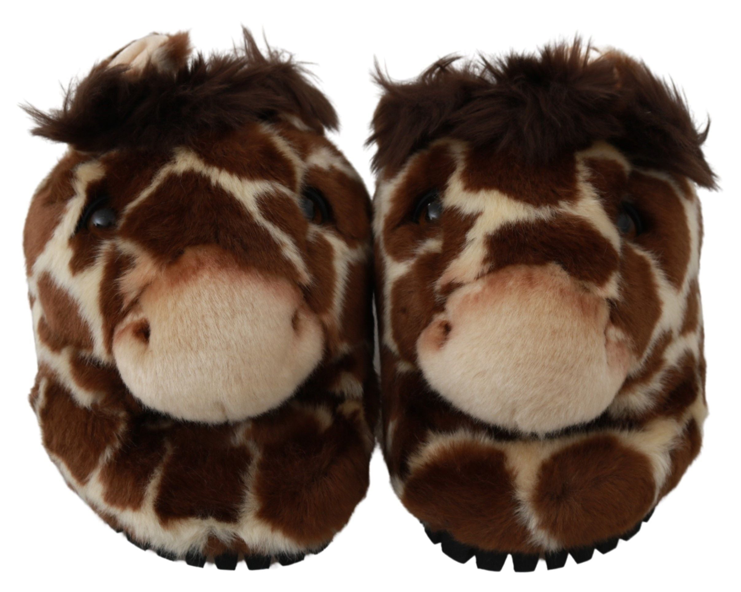 Dolce & Gabbana Brown Giraffe Slippers Flats Sandals Shoes Dolce & Gabbana