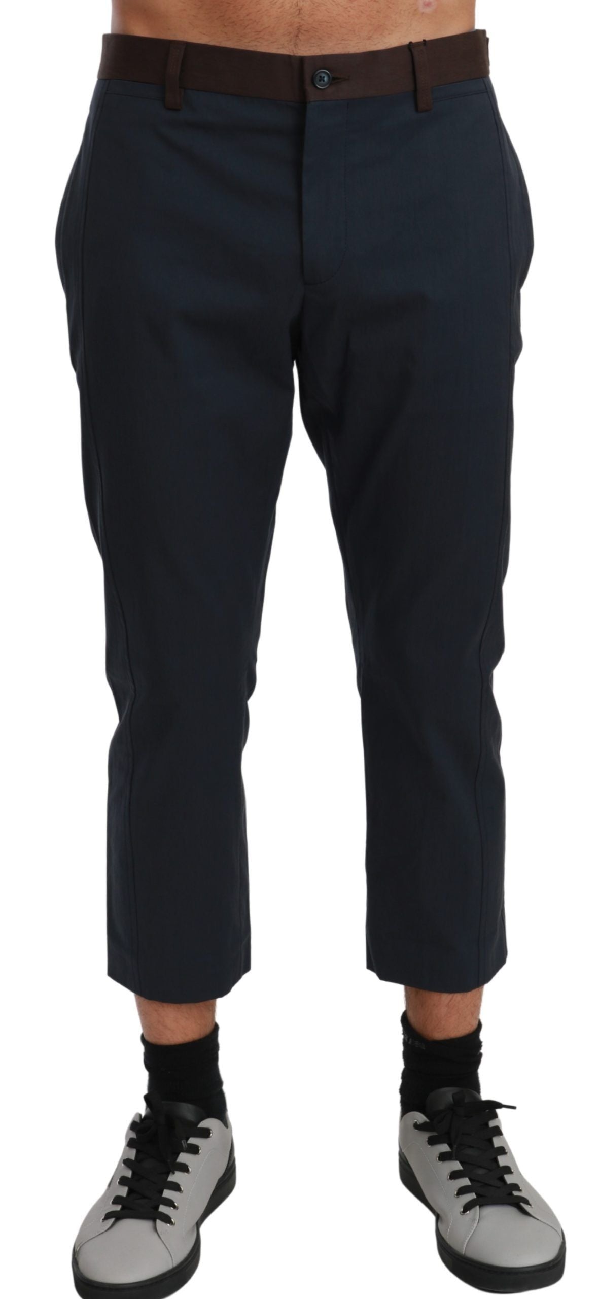 Dolce & Gabbana Brown Stripes Cropped Trousers Pants Dolce & Gabbana