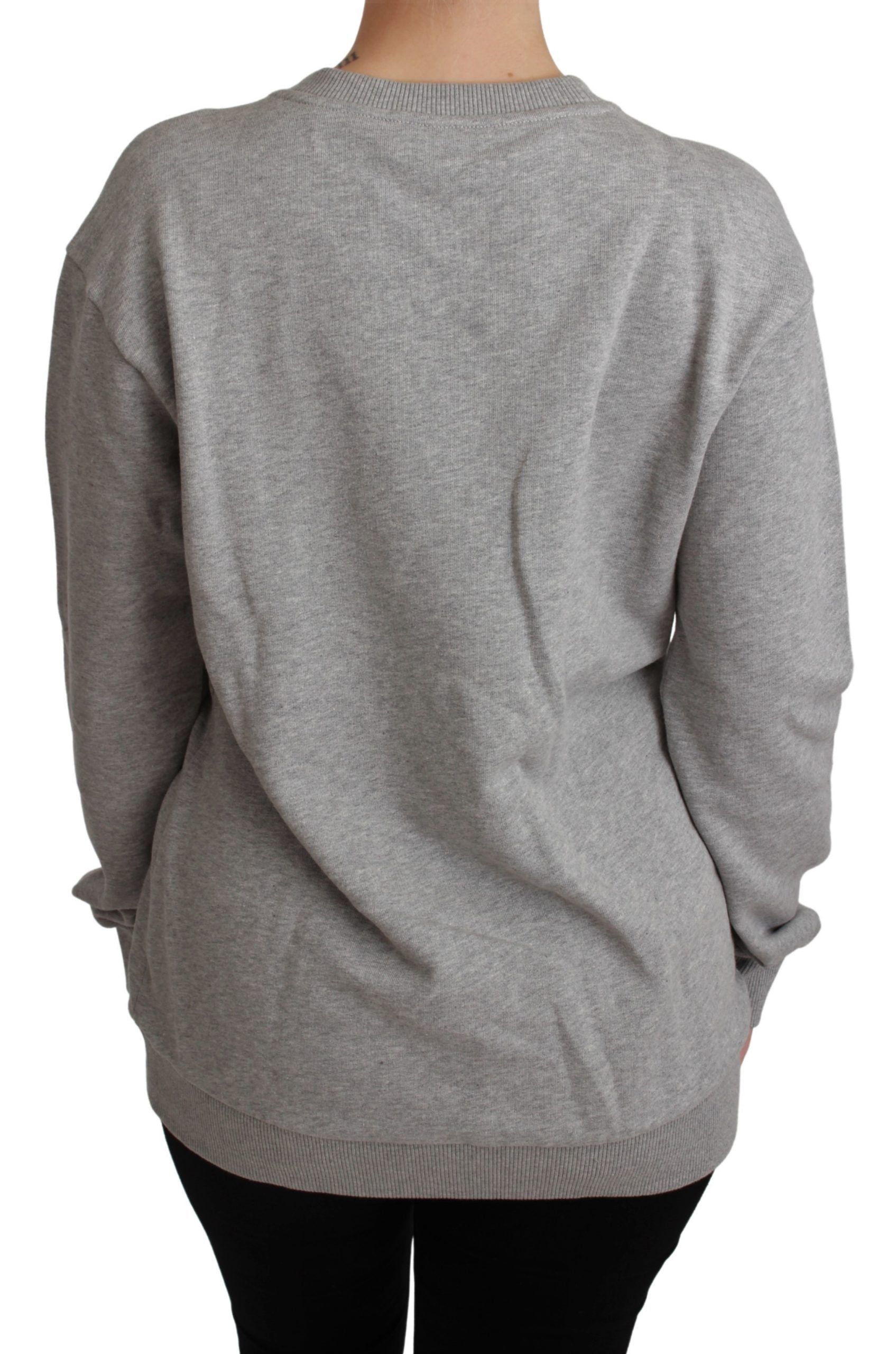 Dolce & Gabbana Gray #dgfamily Cotton Pullover Sweater Dolce & Gabbana