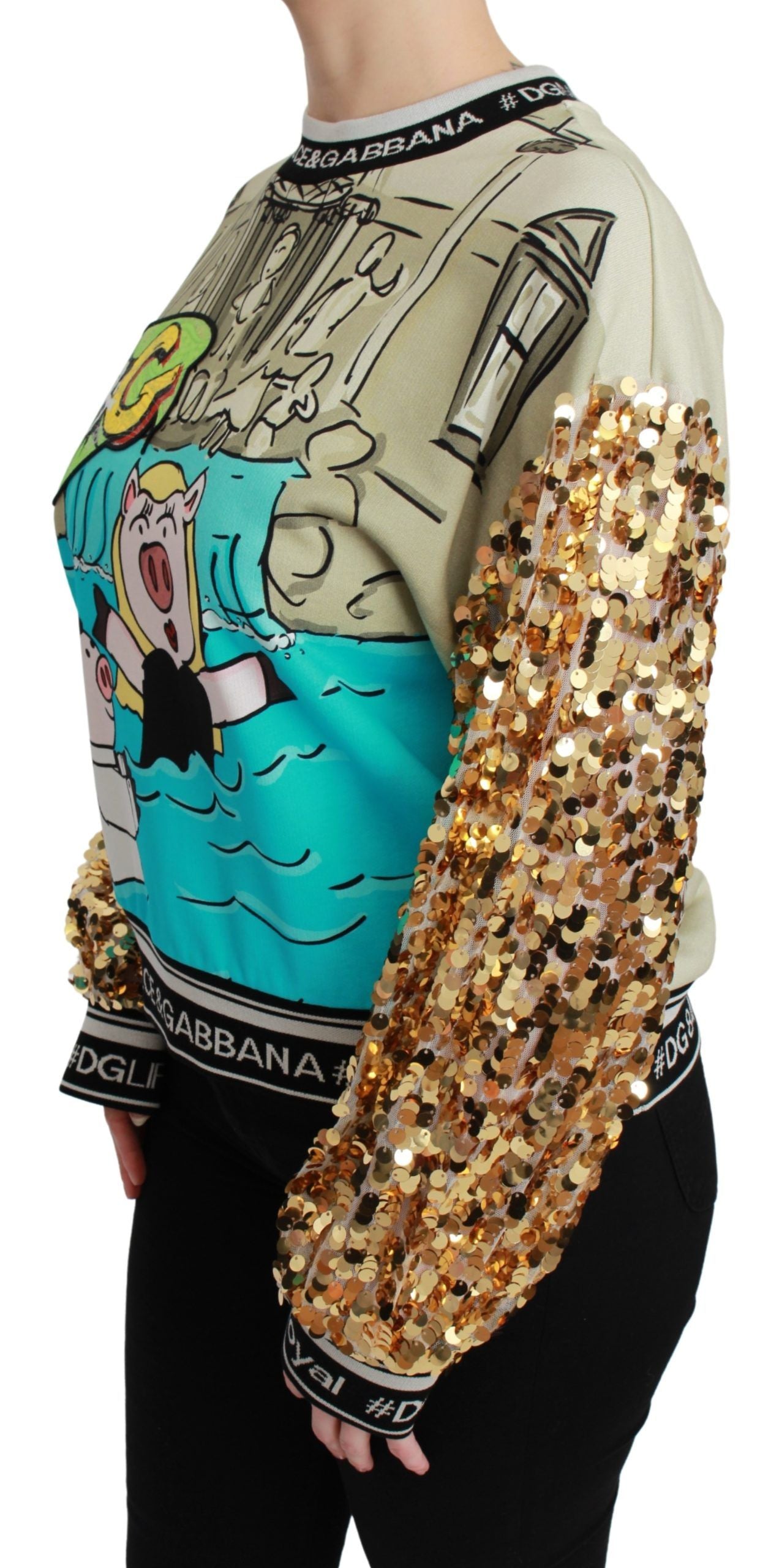 Dolce & Gabbana Year of the Pig Sequined Top  Sweater Dolce & Gabbana