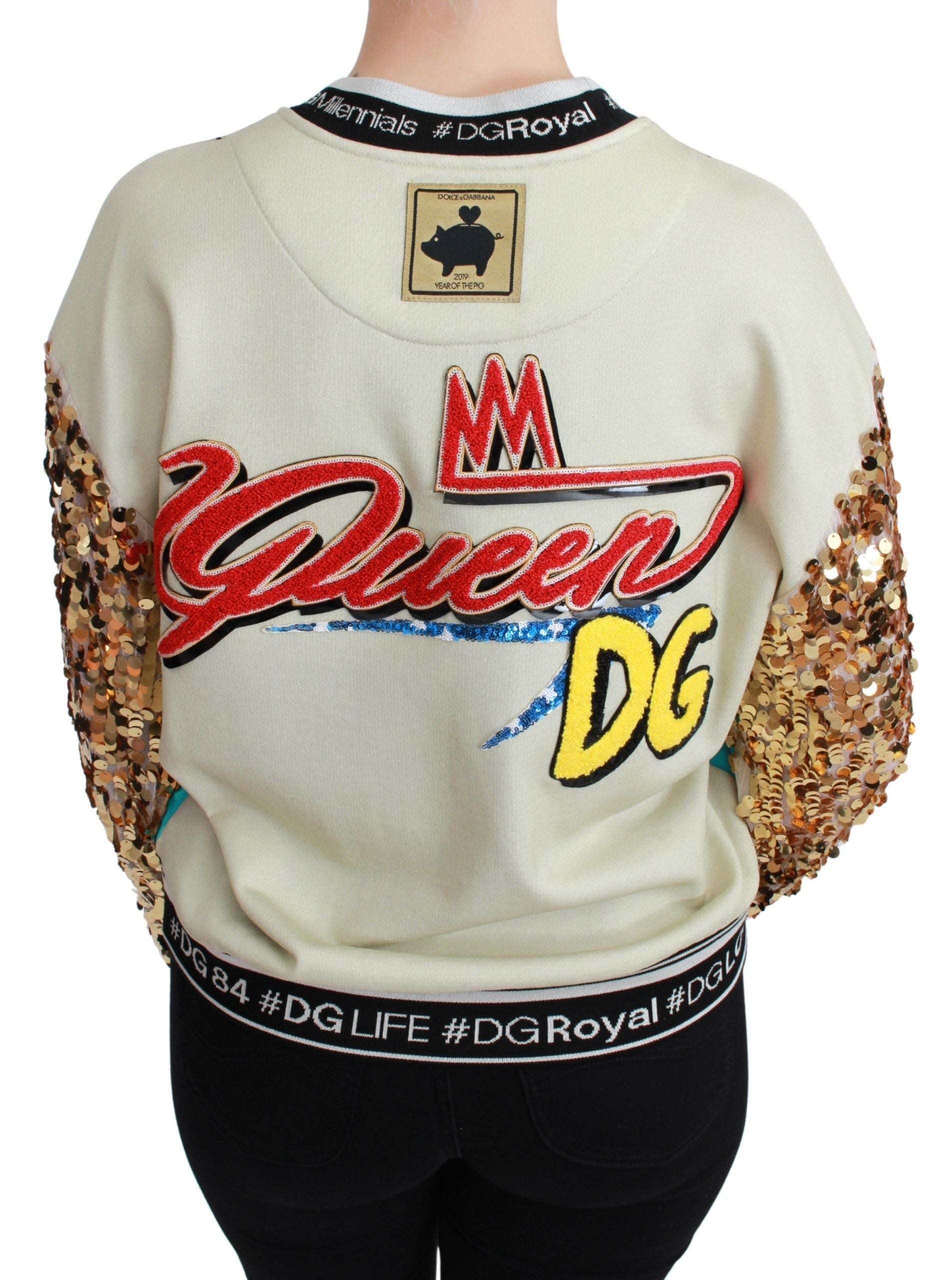 Dolce & Gabbana Year of the Pig Sequined Top  Sweater Dolce & Gabbana