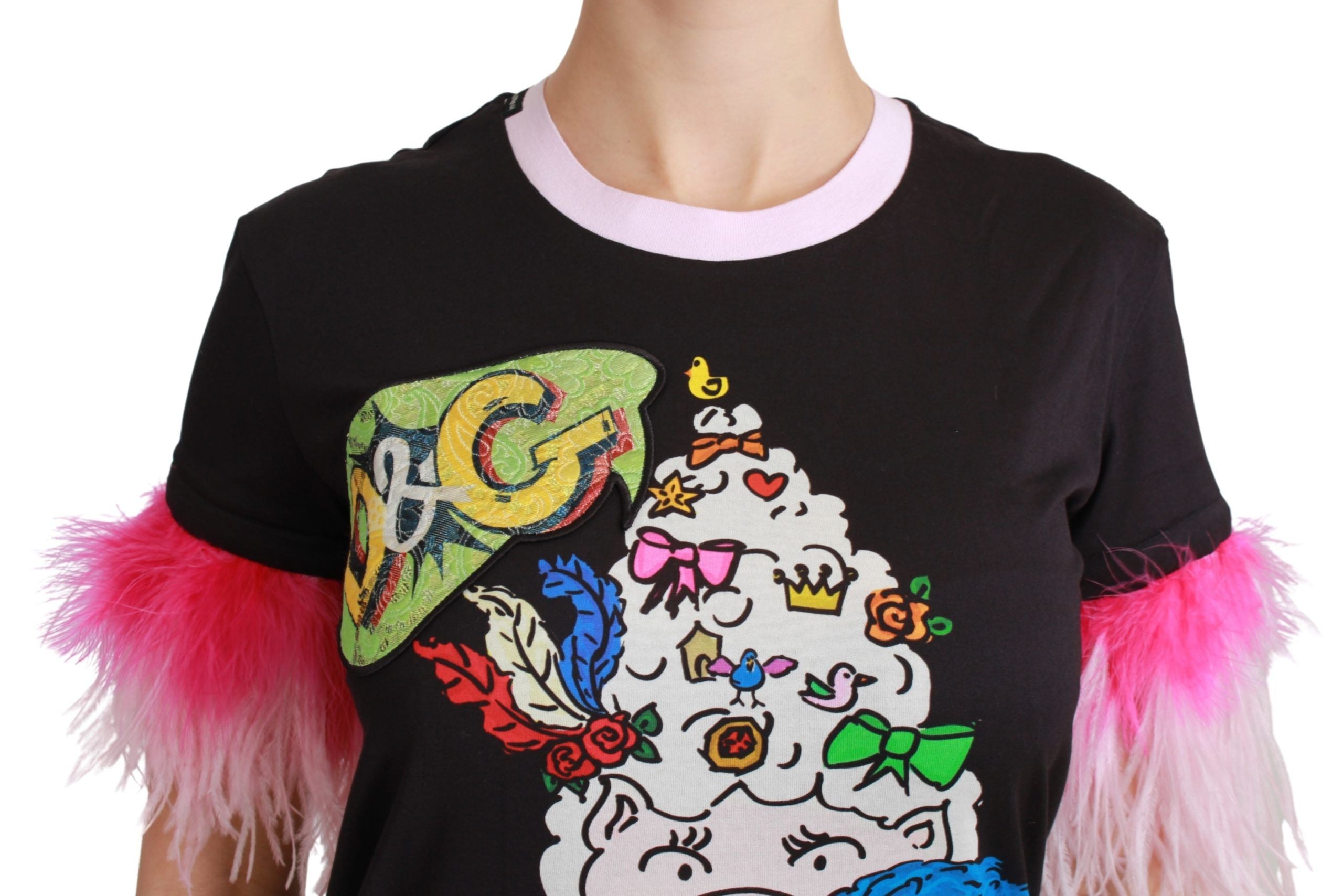 Dolce & Gabbana Black YEAR OF THE PIG Top Cotton  T-shirt Dolce & Gabbana