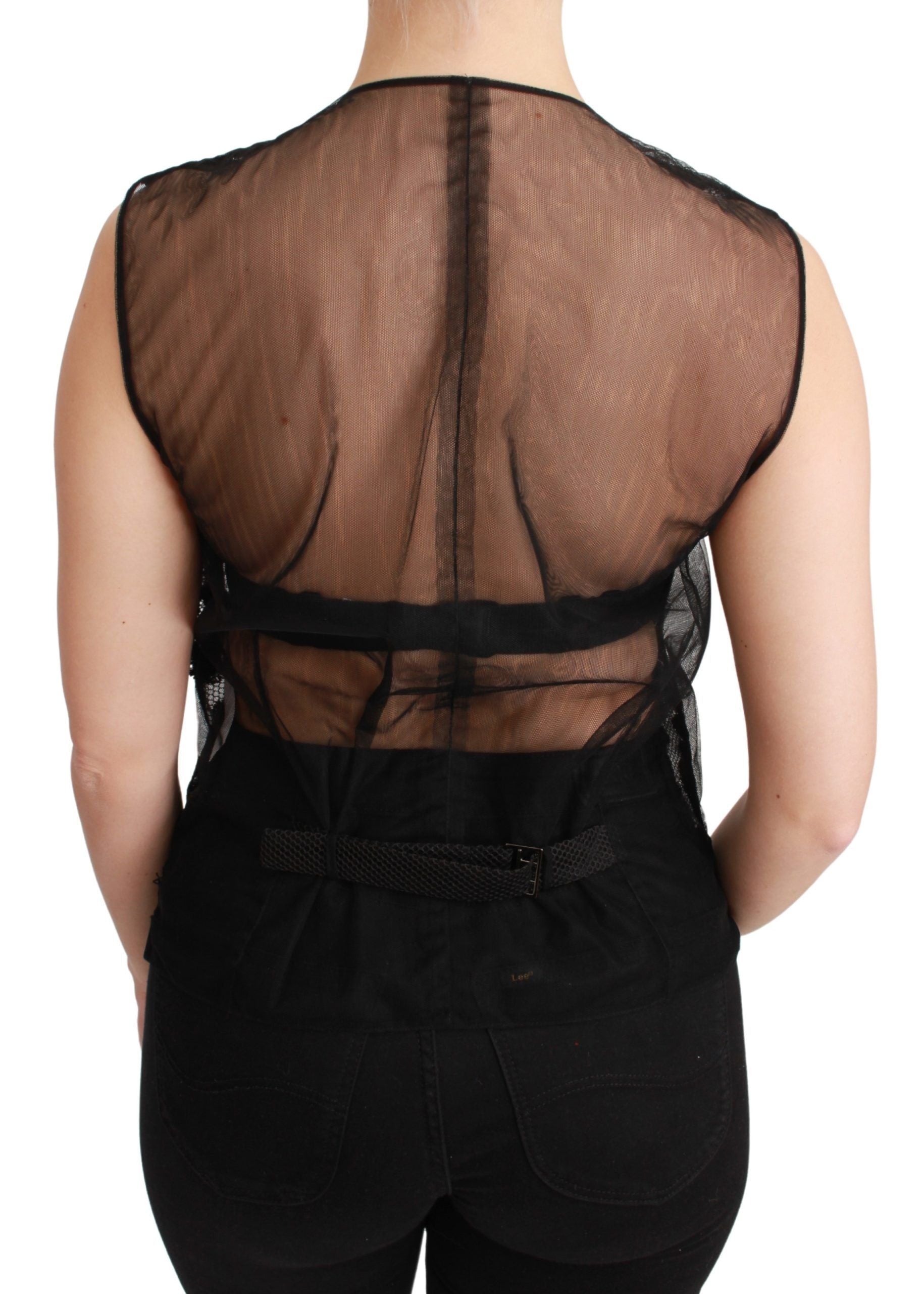 Dolce & Gabbana Black Floral Brocade Top Gilet Waistcoat Dolce & Gabbana
