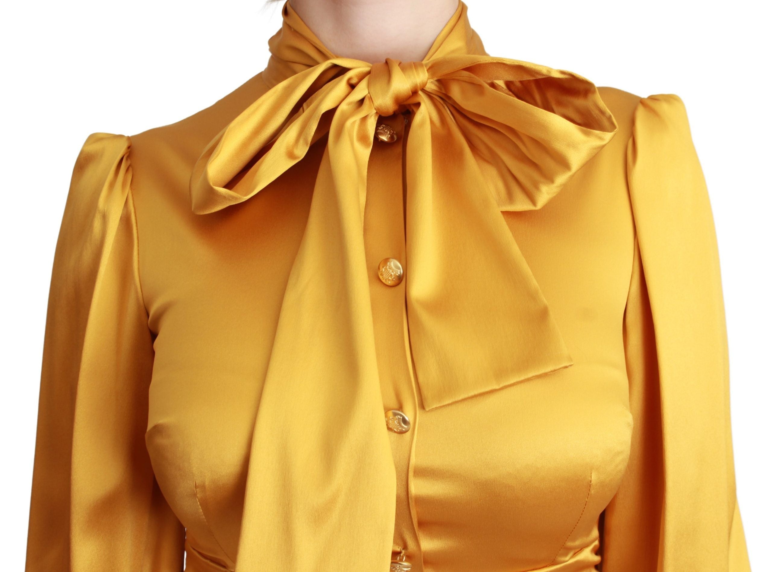 Dolce & Gabbana Yellow Silk Stretch Sheath Bodycon Mini Dress Dolce & Gabbana
