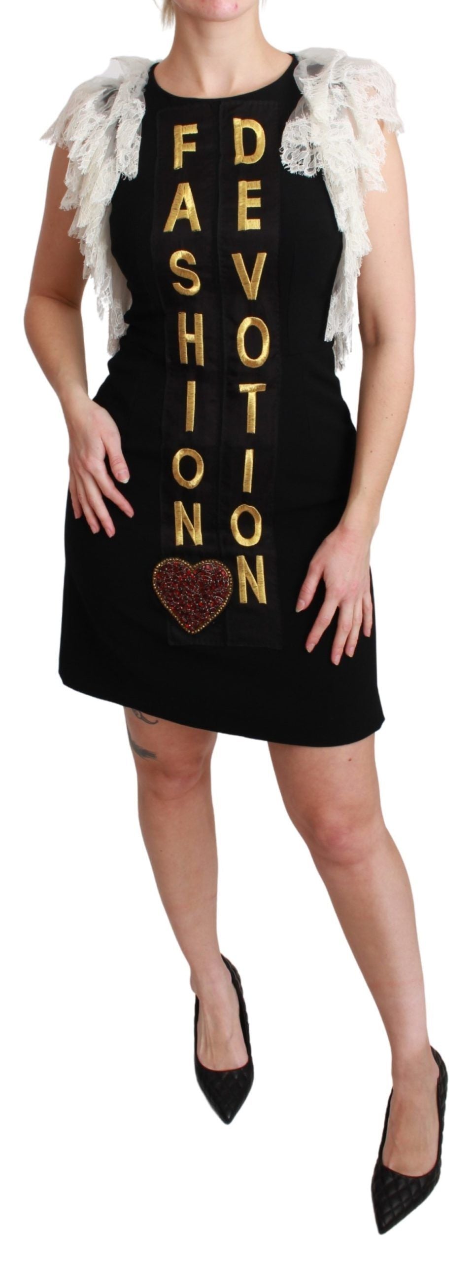 Dolce & Gabbana Black Fashion Devotion Sheath Mini Dress Dolce & Gabbana