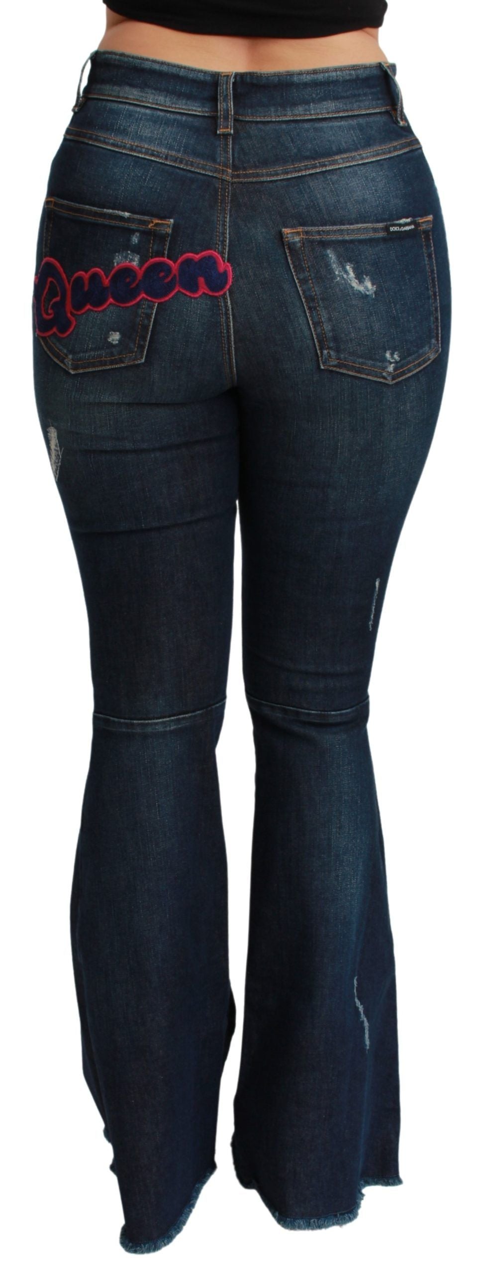Dolce & Gabbana Blue Denim Cotton Stretch Flared Jeans Dolce & Gabbana