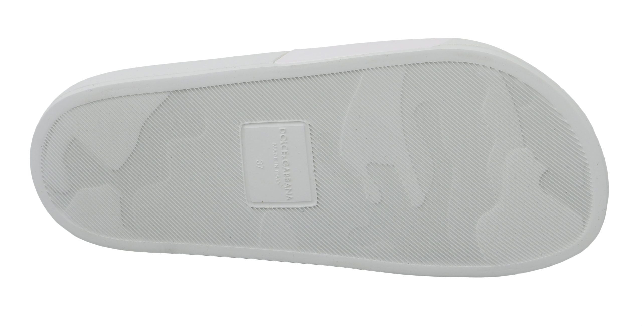 Dolce & Gabbana White Leather #dgfamily Slides Shoes Sandals Dolce & Gabbana