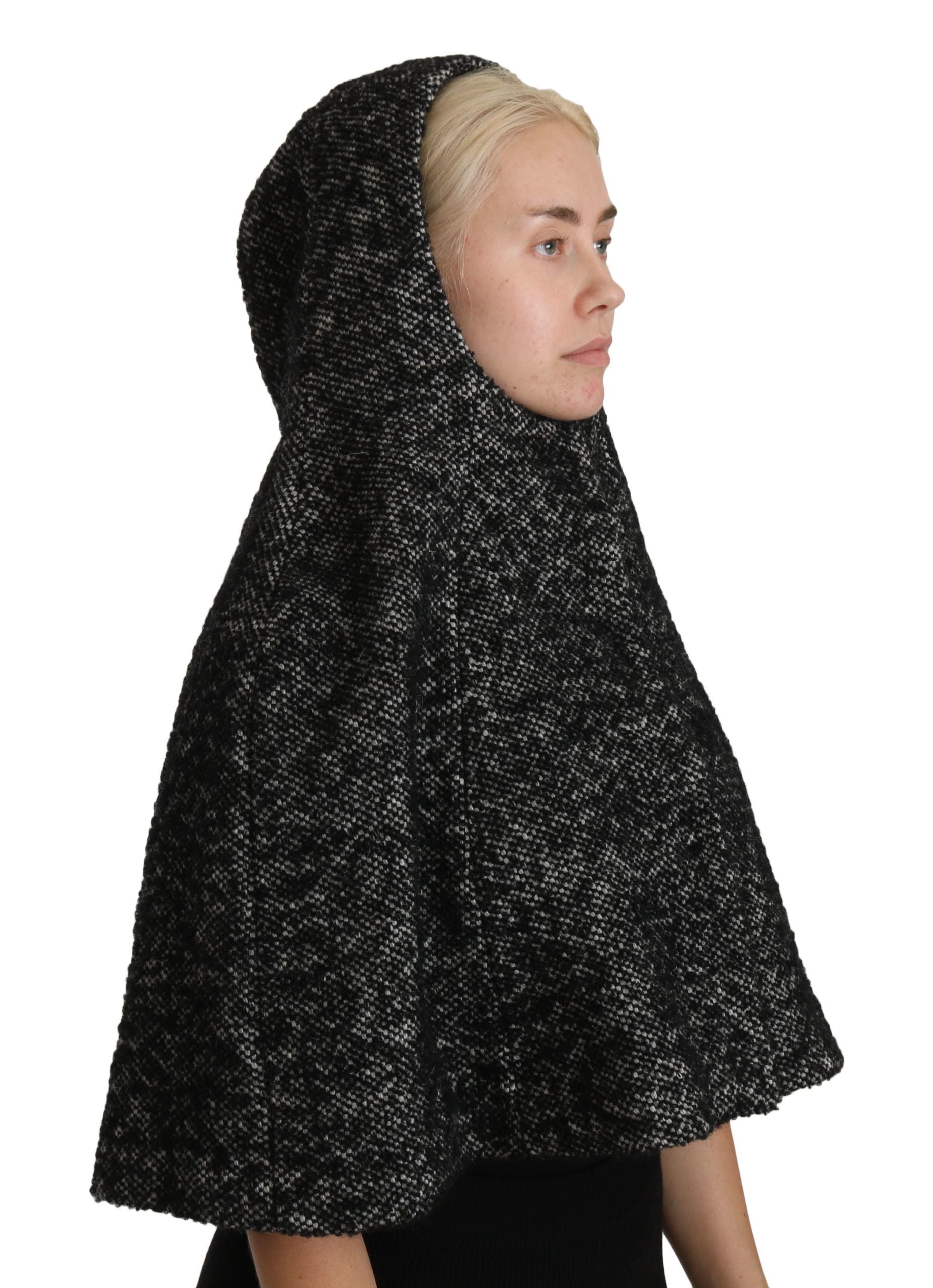 Dolce & Gabbana Gray Tweet Wool Kaftan Jacket Coat Top Dolce & Gabbana