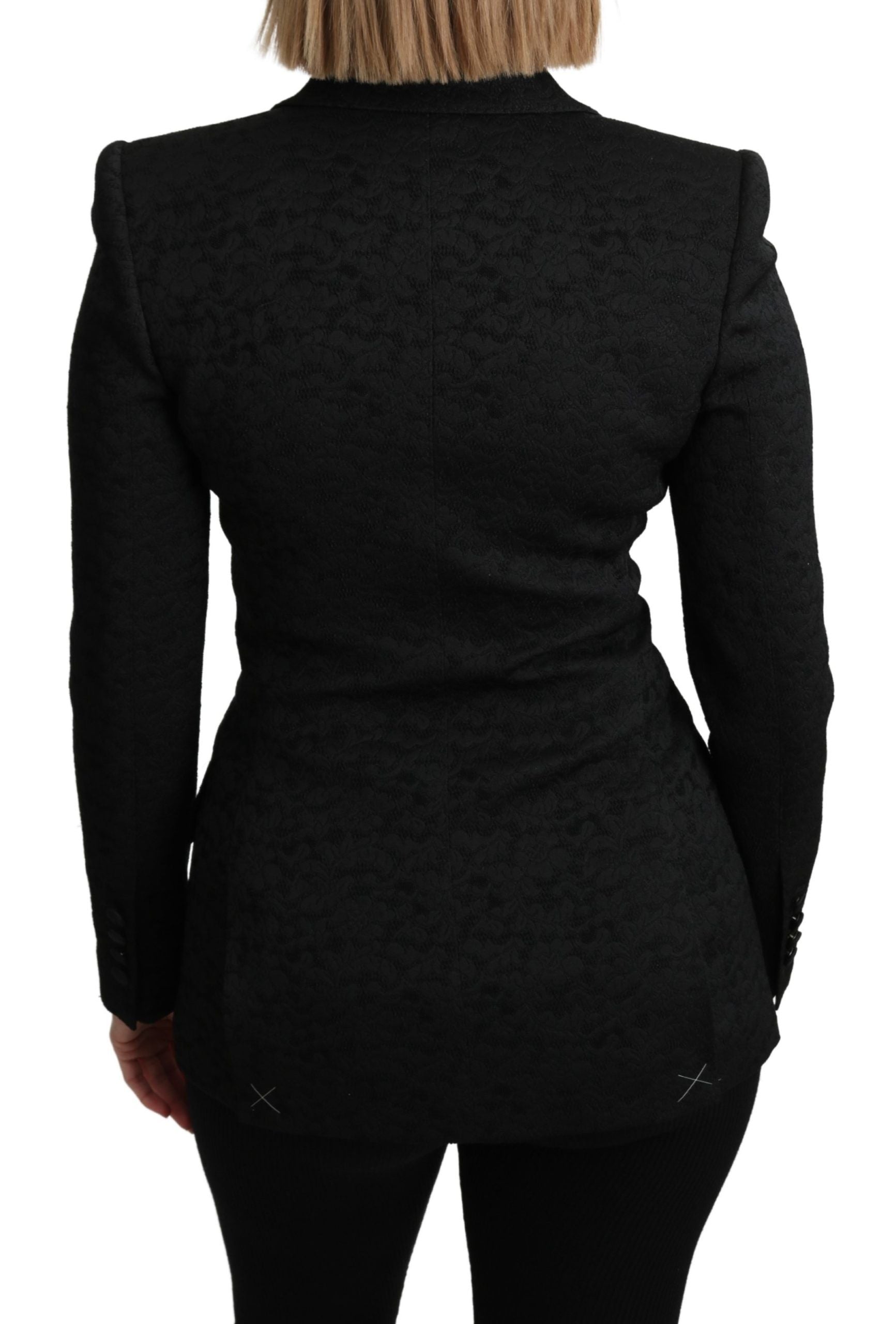 Dolce & Gabbana Black Brocade Single Breasted Blazer Jacket Dolce & Gabbana