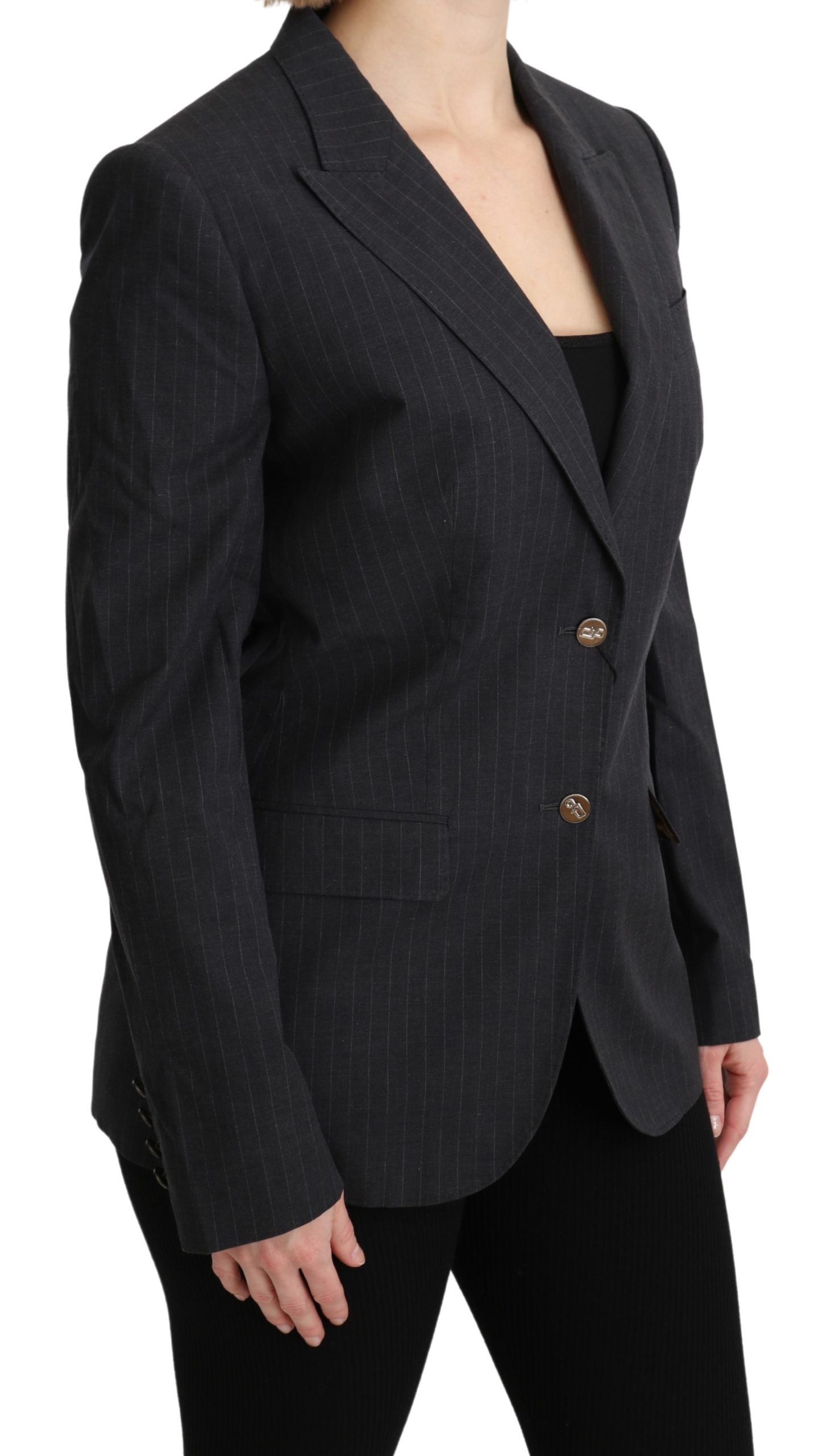 Dolce & Gabbana Gray Single Breasted Blazer Cotton Jacket Dolce & Gabbana