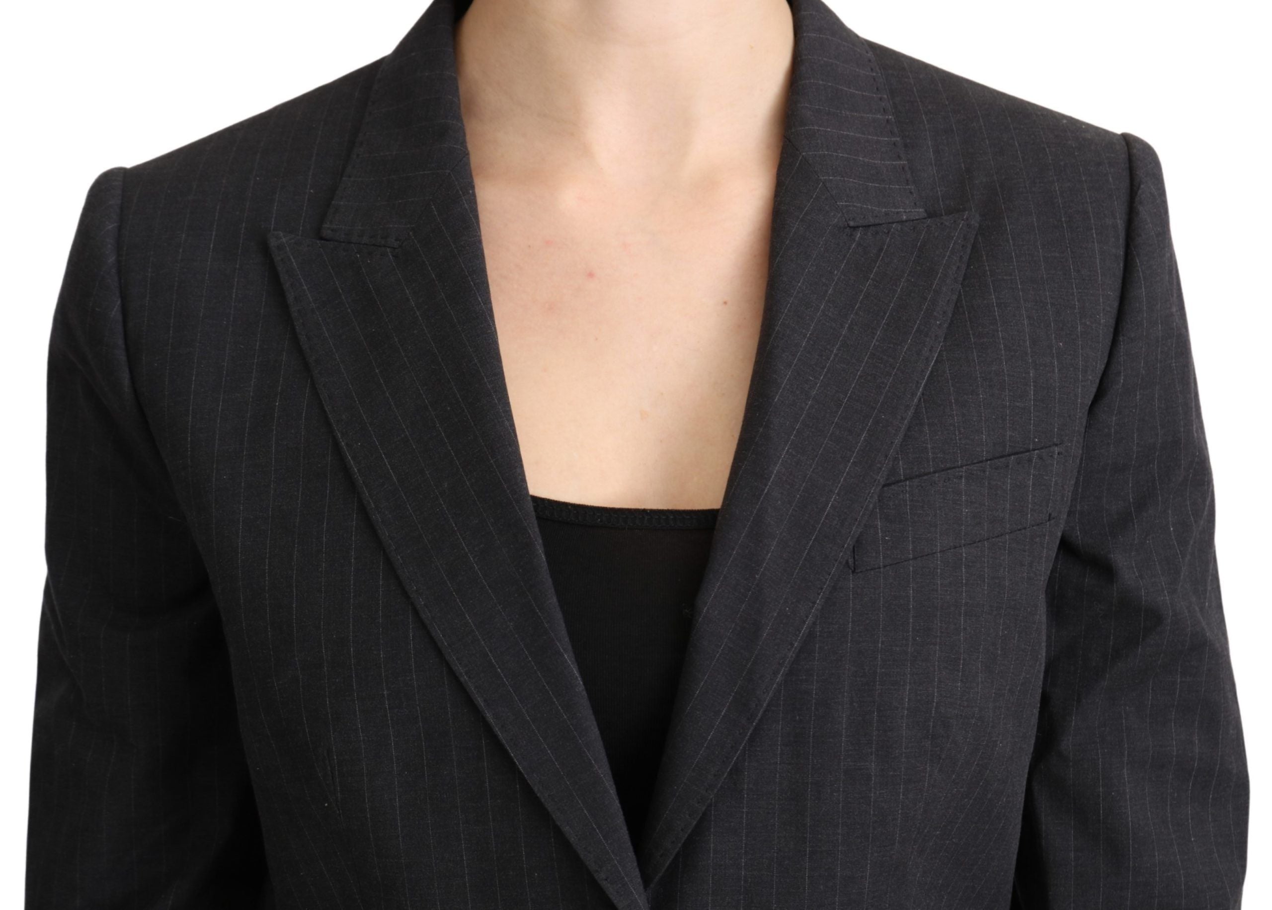 Dolce & Gabbana Gray Single Breasted Blazer Cotton Jacket Dolce & Gabbana