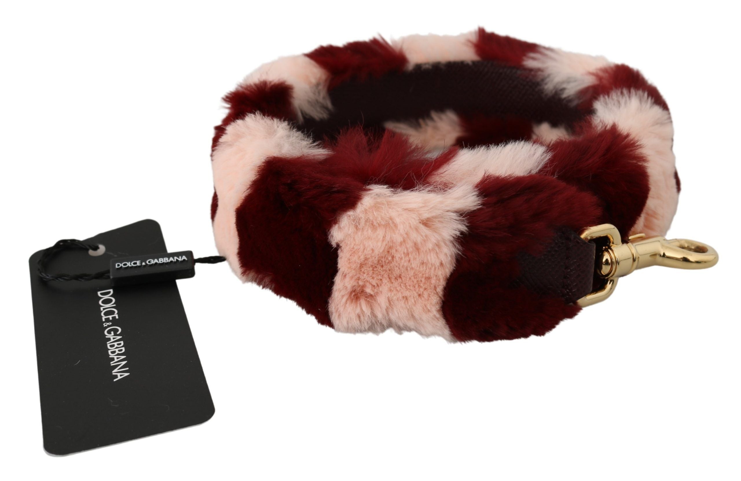 Dolce & Gabbana Pink Red Lapin Fur Accessory Shoulder Strap Dolce & Gabbana
