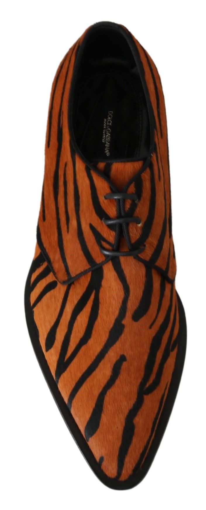 Dolce & Gabbana Orange Pony Hair Formal Dress Broque Shoes Dolce & Gabbana