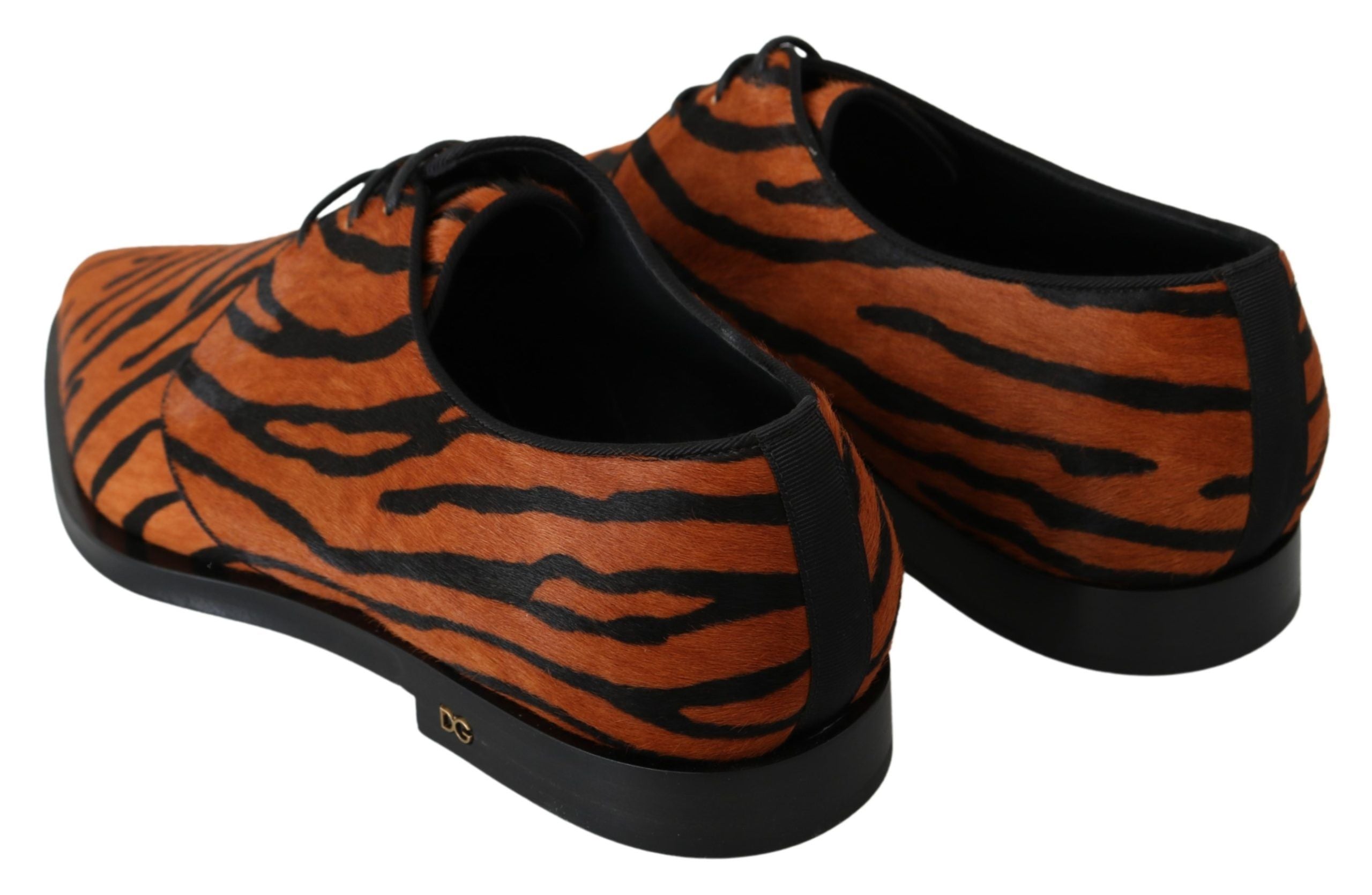 Dolce & Gabbana Orange Pony Hair Formal Dress Broque Shoes Dolce & Gabbana