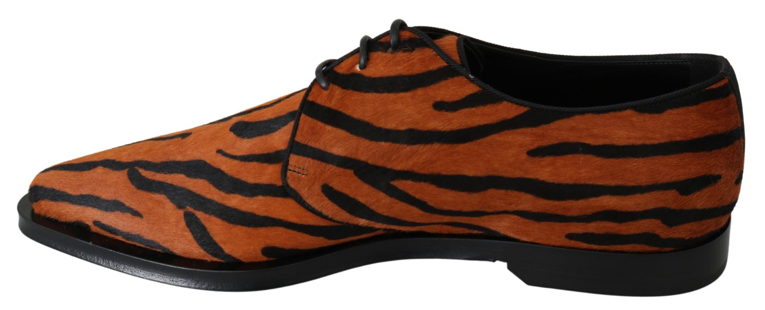 Dolce & Gabbana Orange Pony Hair Formal Dress Broque Shoes Dolce & Gabbana