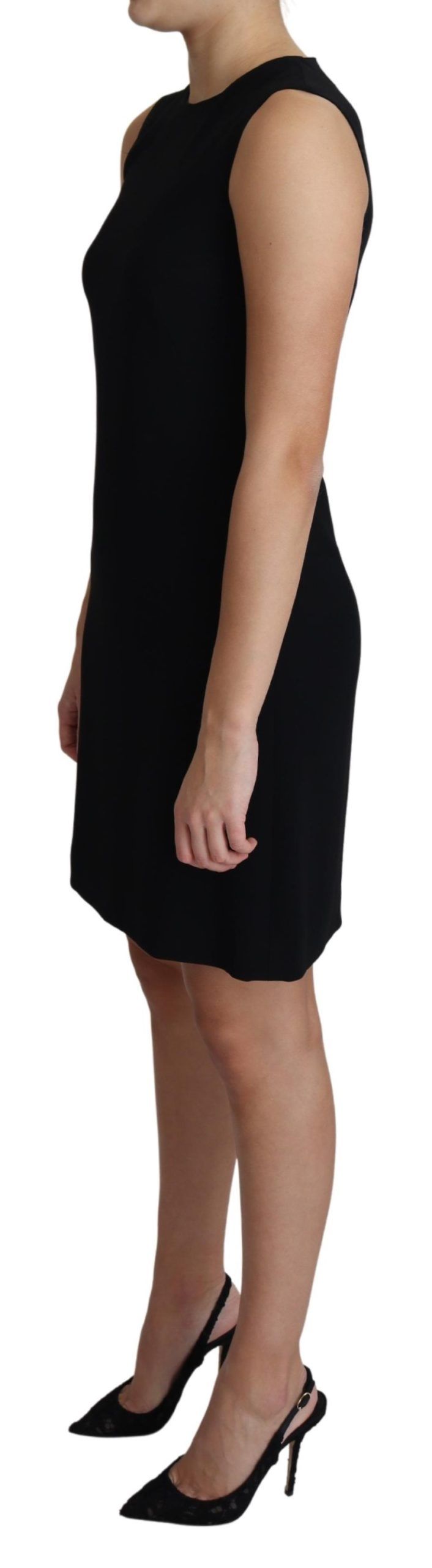 Dolce & Gabbana Black Viscose Stretch A-line Shift Mini Dress Dolce & Gabbana