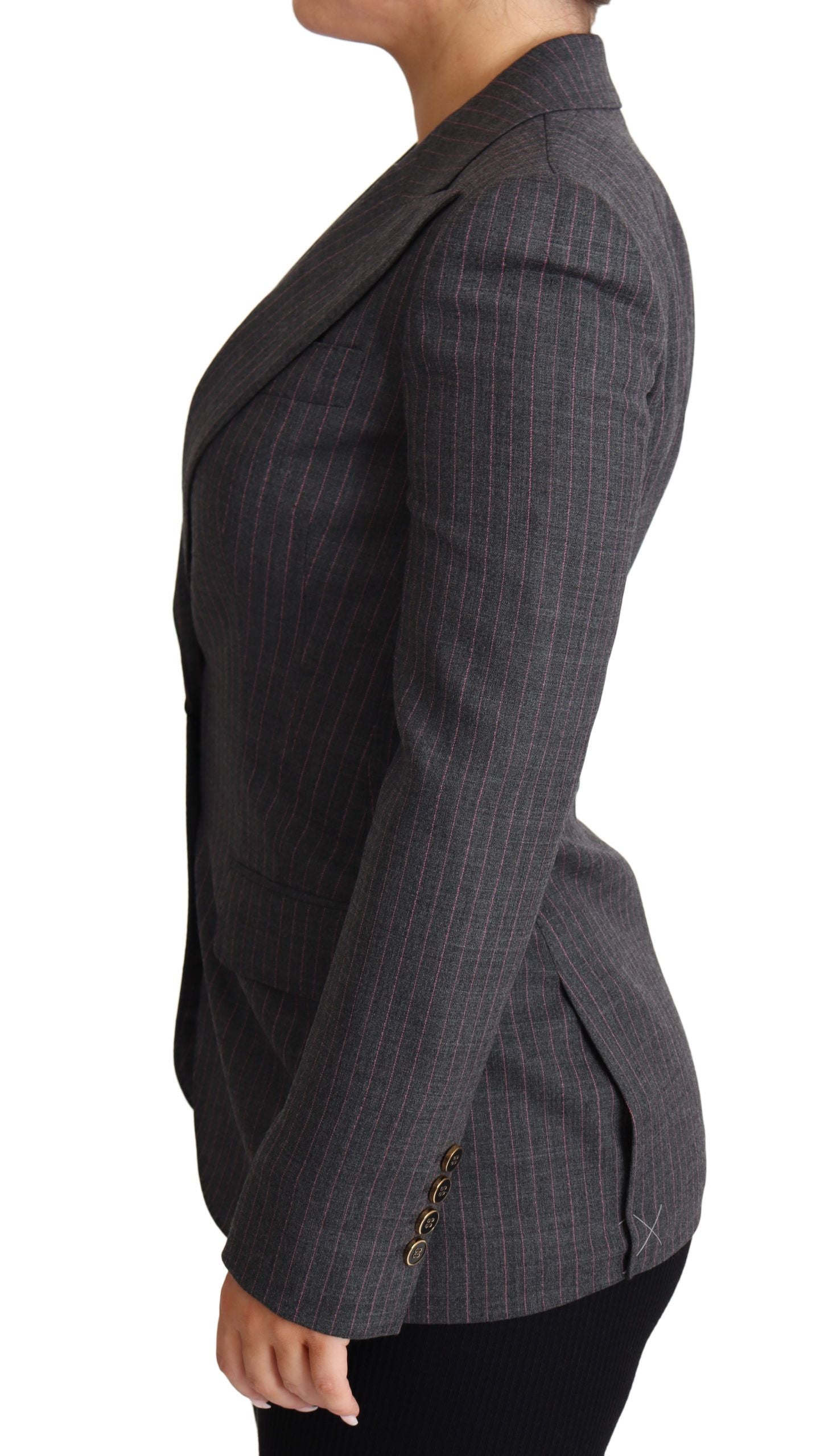 Dolce & Gabbana Gray Single Breasted Fitted Blazer Wool Jacket Dolce & Gabbana