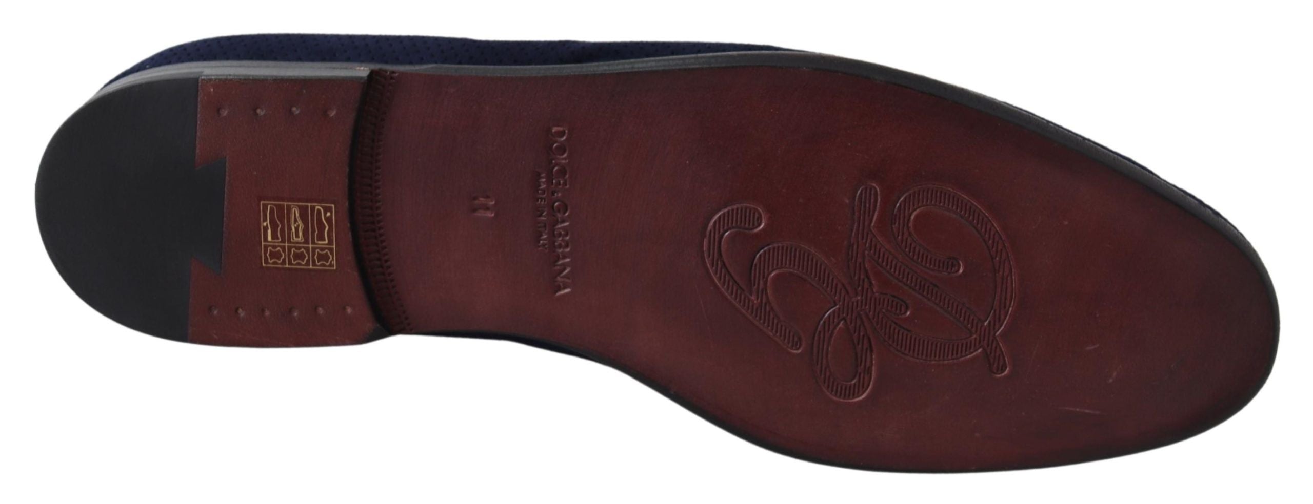 Dolce & Gabbana Blue Suede Caiman Loafers Slippers Shoes Dolce & Gabbana