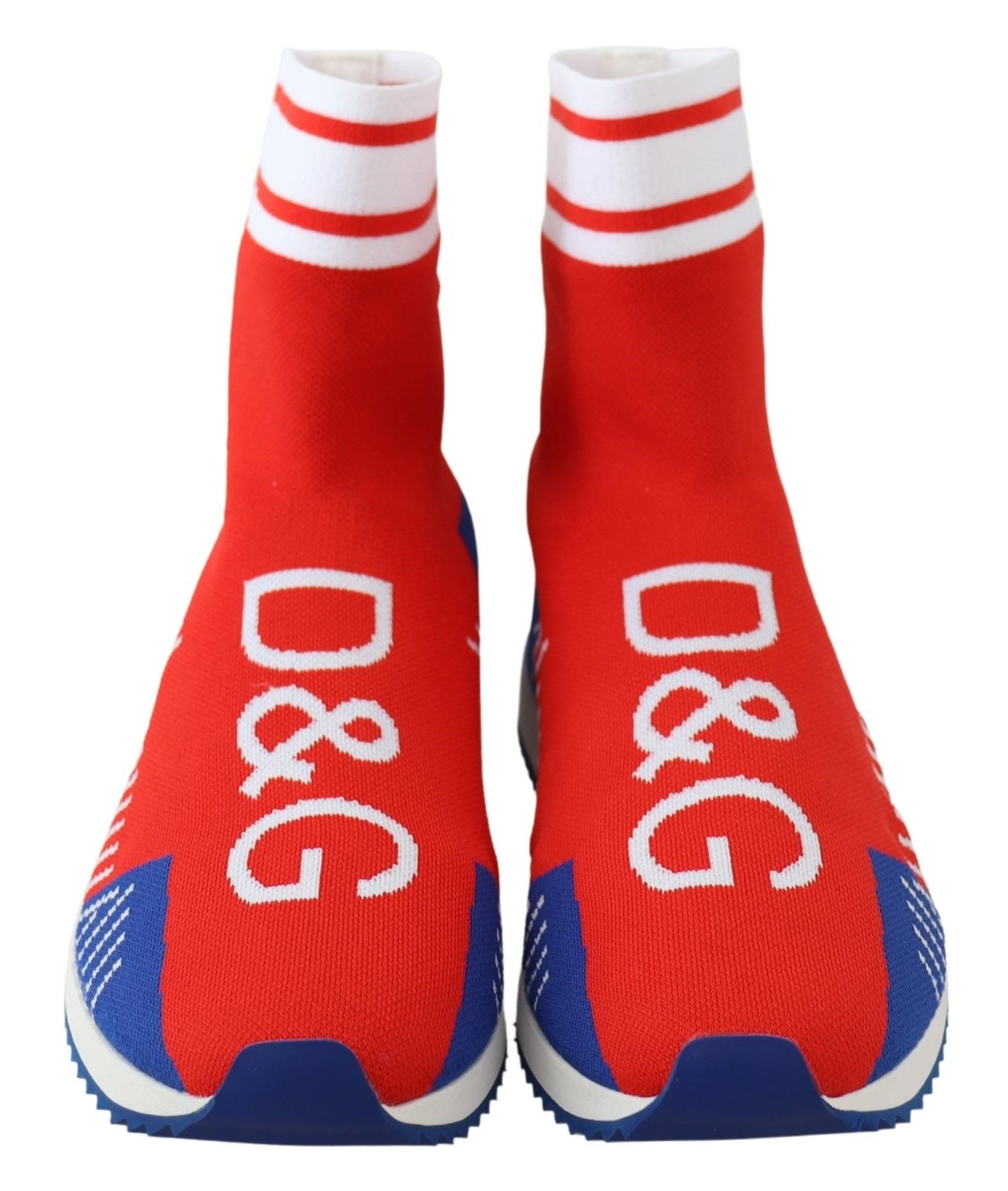 Dolce & Gabbana Blue Red Sorrento Logo Sneakers Socks Shoes Dolce & Gabbana