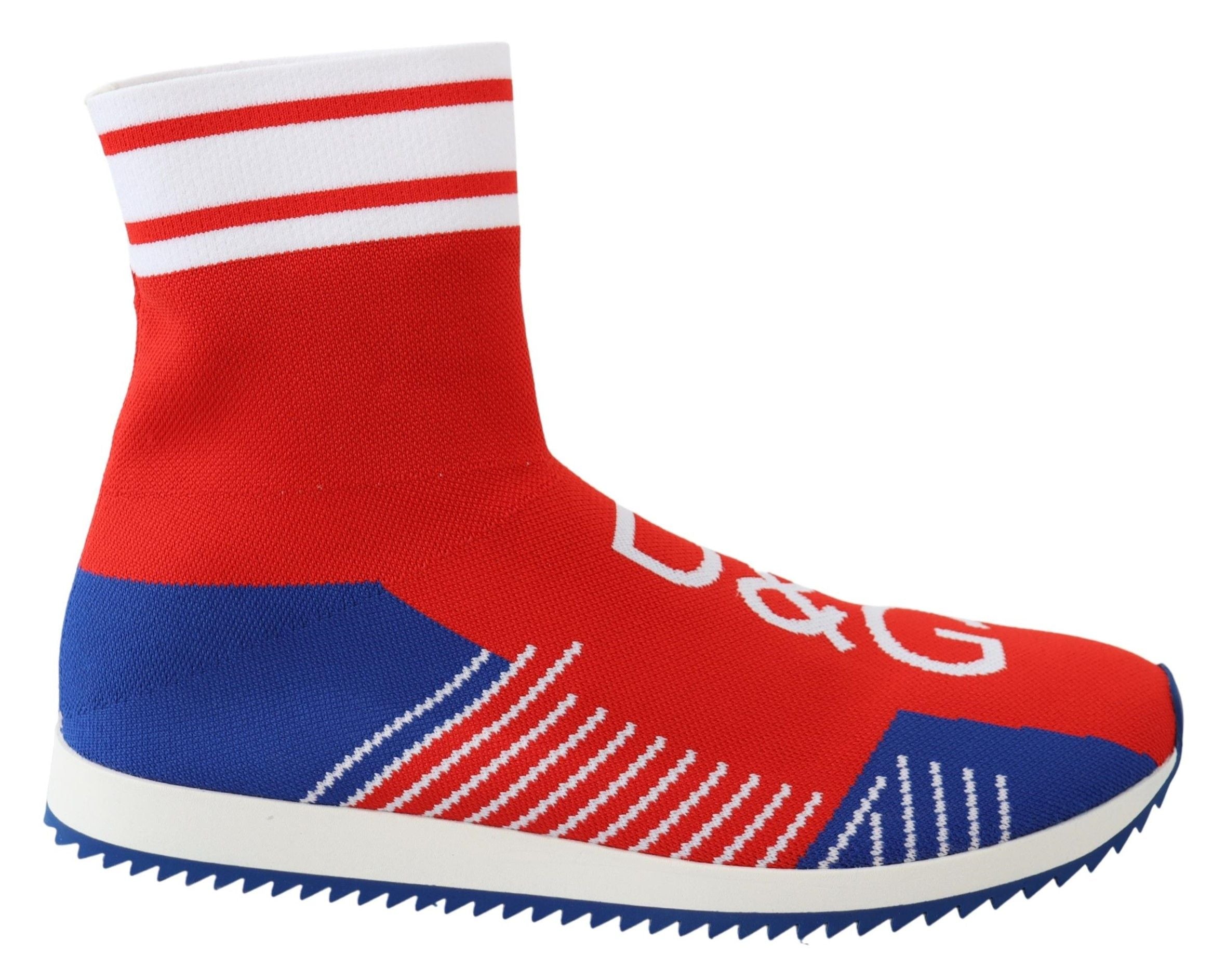 Dolce & Gabbana Blue Red Sorrento Logo Sneakers Socks Shoes Dolce & Gabbana