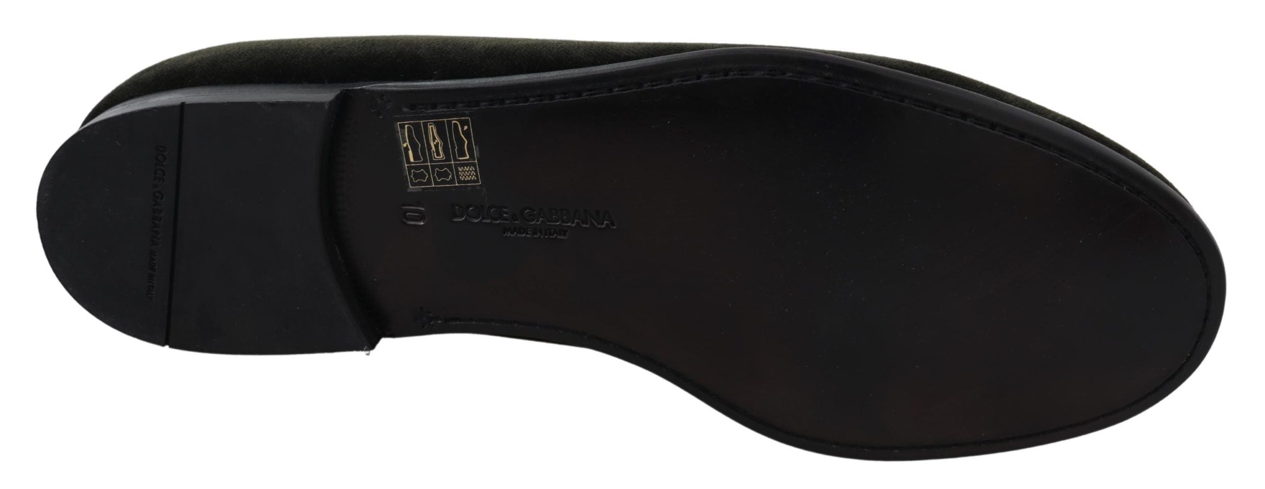Dolce & Gabbana Green Velvet Slip On Mens Loafers Shoes Dolce & Gabbana