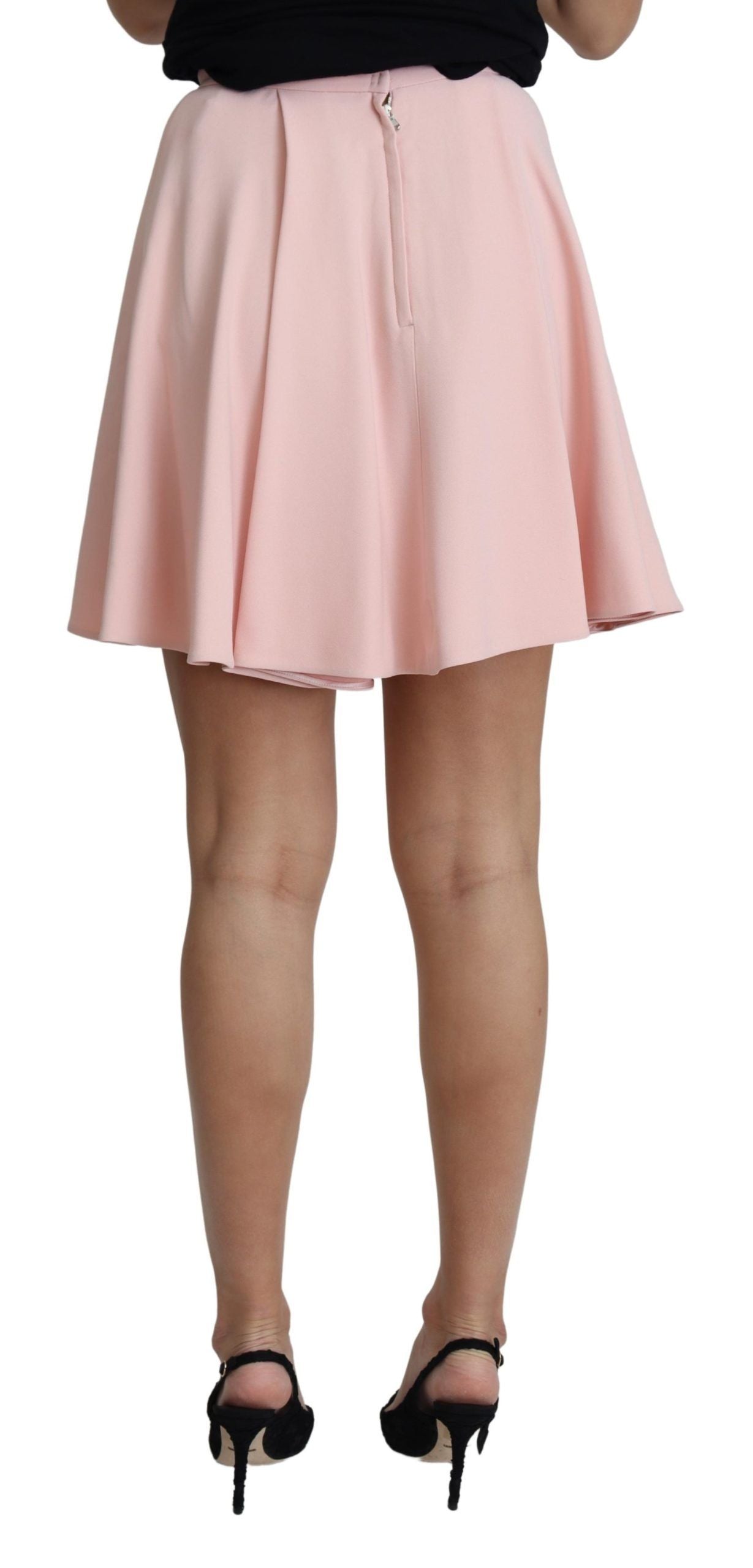 Dolce & Gabbana Pink Tuck Pleat Flare A-line Mini Rayon Dolce & Gabbana