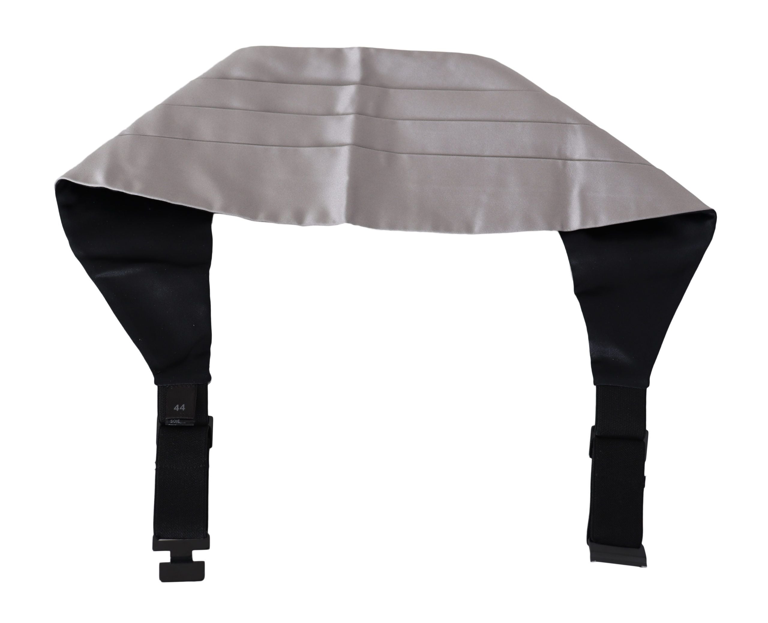Dolce & Gabbana Gray Men Waist Belt 100% Silk Cummerbund Dolce & Gabbana