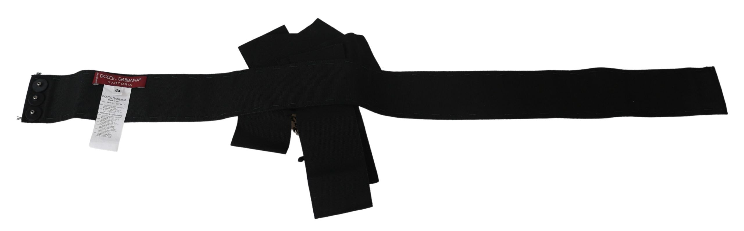 Dolce & Gabbana Black Crystal Brooch Wide Wai SATORIA Belt Dolce & Gabbana