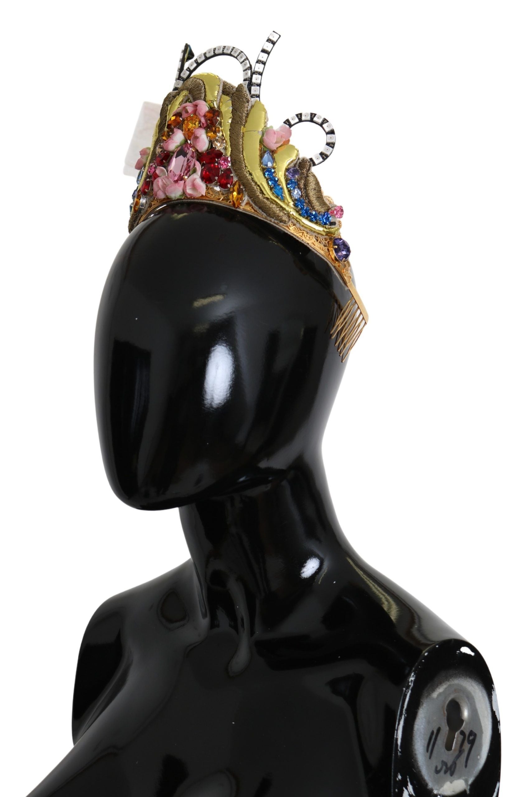 Dolce & Gabbana Gold Brass Floral Crystals LED Lights Crown Tiara Diadem Dolce & Gabbana