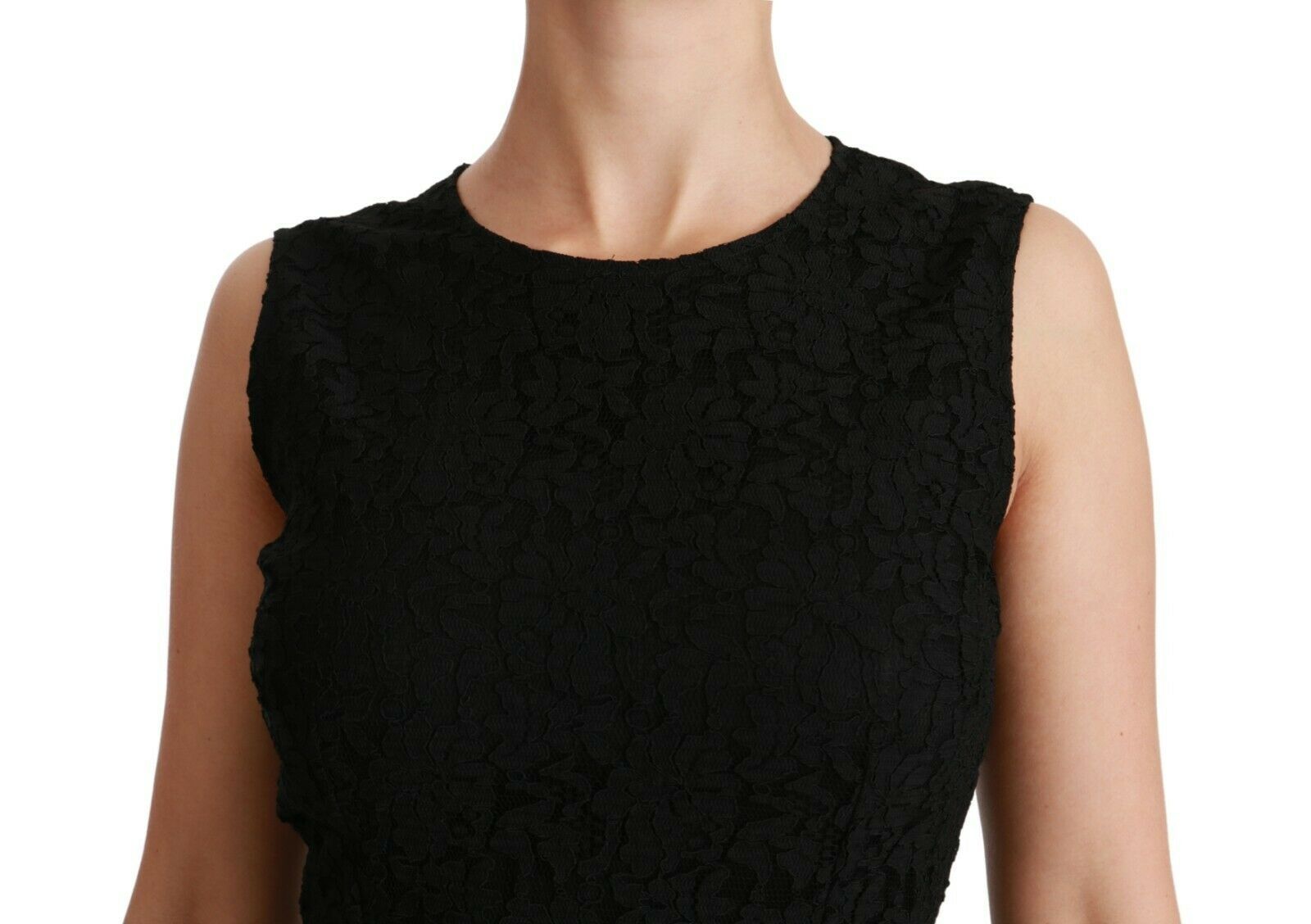 Dolce & Gabbana Black Floral Lace Sheath Gown Dress Dolce & Gabbana