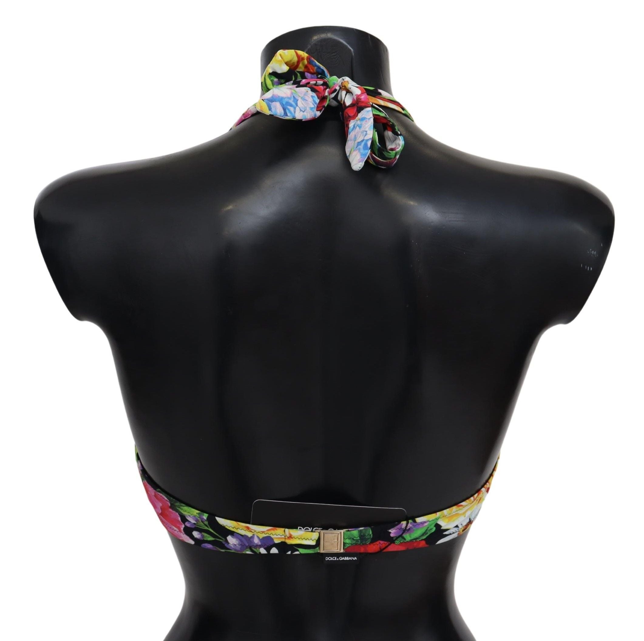 Dolce & Gabbana Multicolor Floral Print Swimwear Bikini Tops Dolce & Gabbana