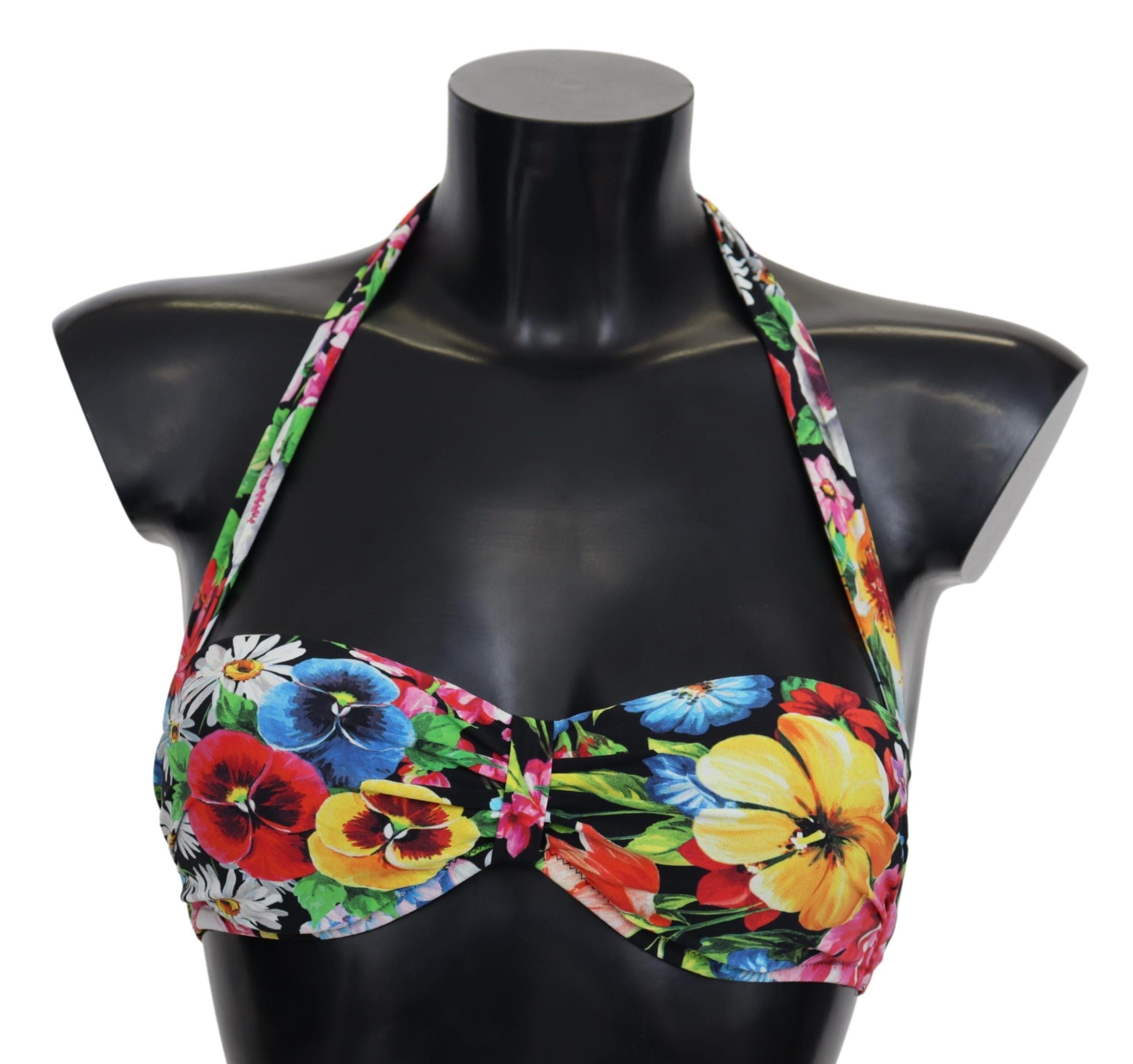 Dolce & Gabbana Multicolor Floral Print Swimwear Bikini Tops Dolce & Gabbana