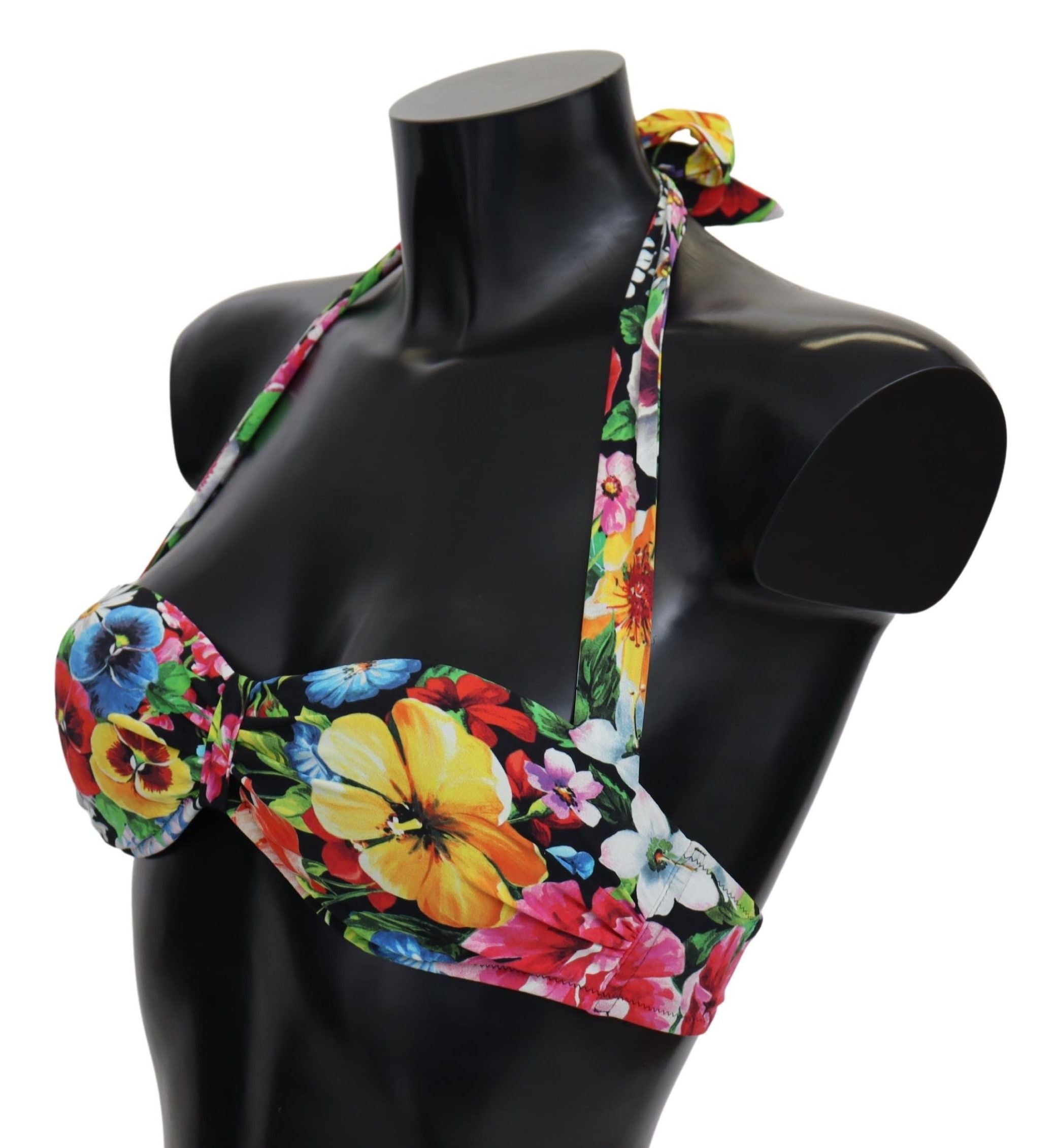 Dolce & Gabbana Multicolor Floral Print Swimwear Bikini Tops Dolce & Gabbana