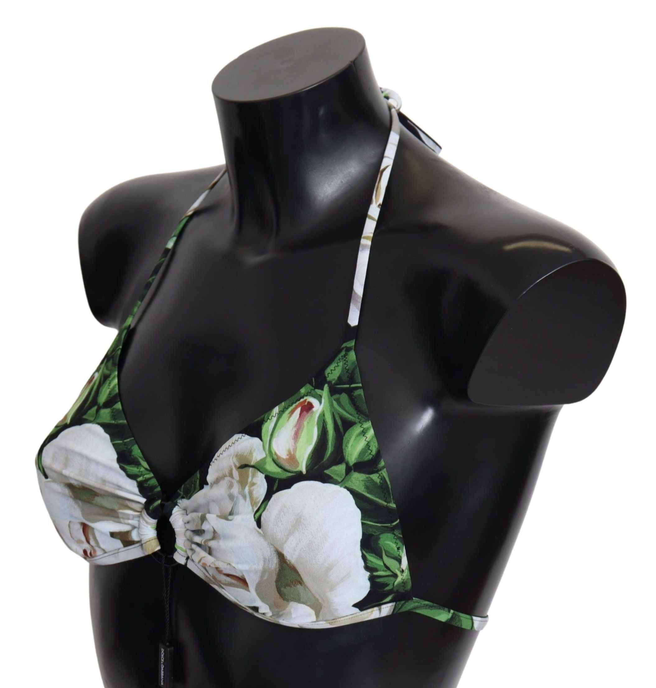 Dolce & Gabbana Multicolor Floral Print Halter Swimwear Bikini Top Dolce & Gabbana