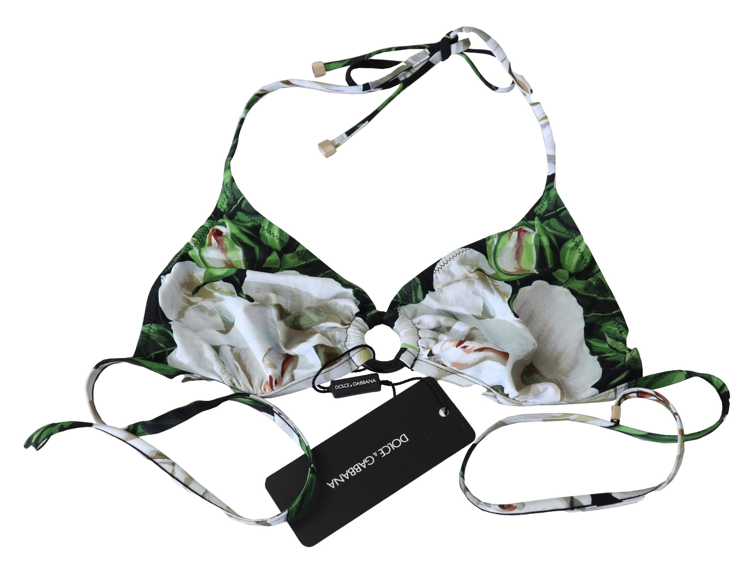 Dolce & Gabbana Multicolor Floral Print Halter Swimwear Bikini Top Dolce & Gabbana