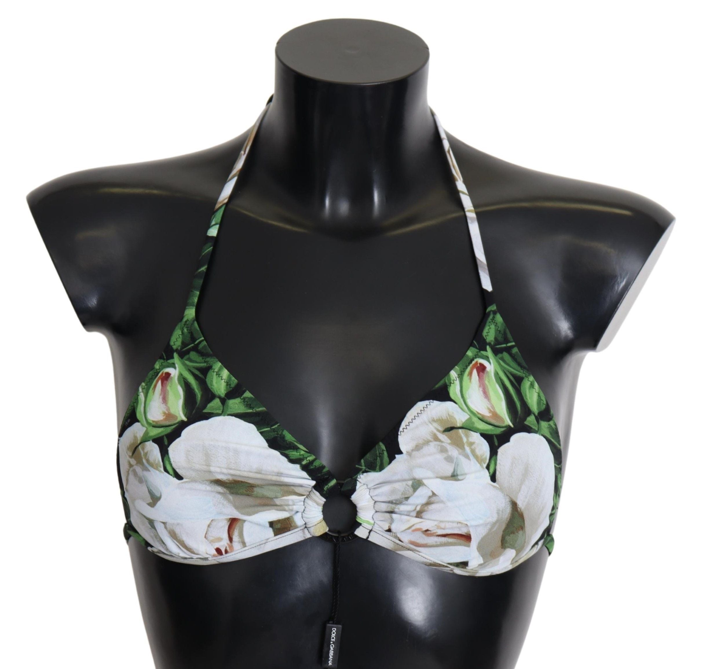 Dolce & Gabbana Multicolor Floral Print Halter Swimwear Bikini Top Dolce & Gabbana