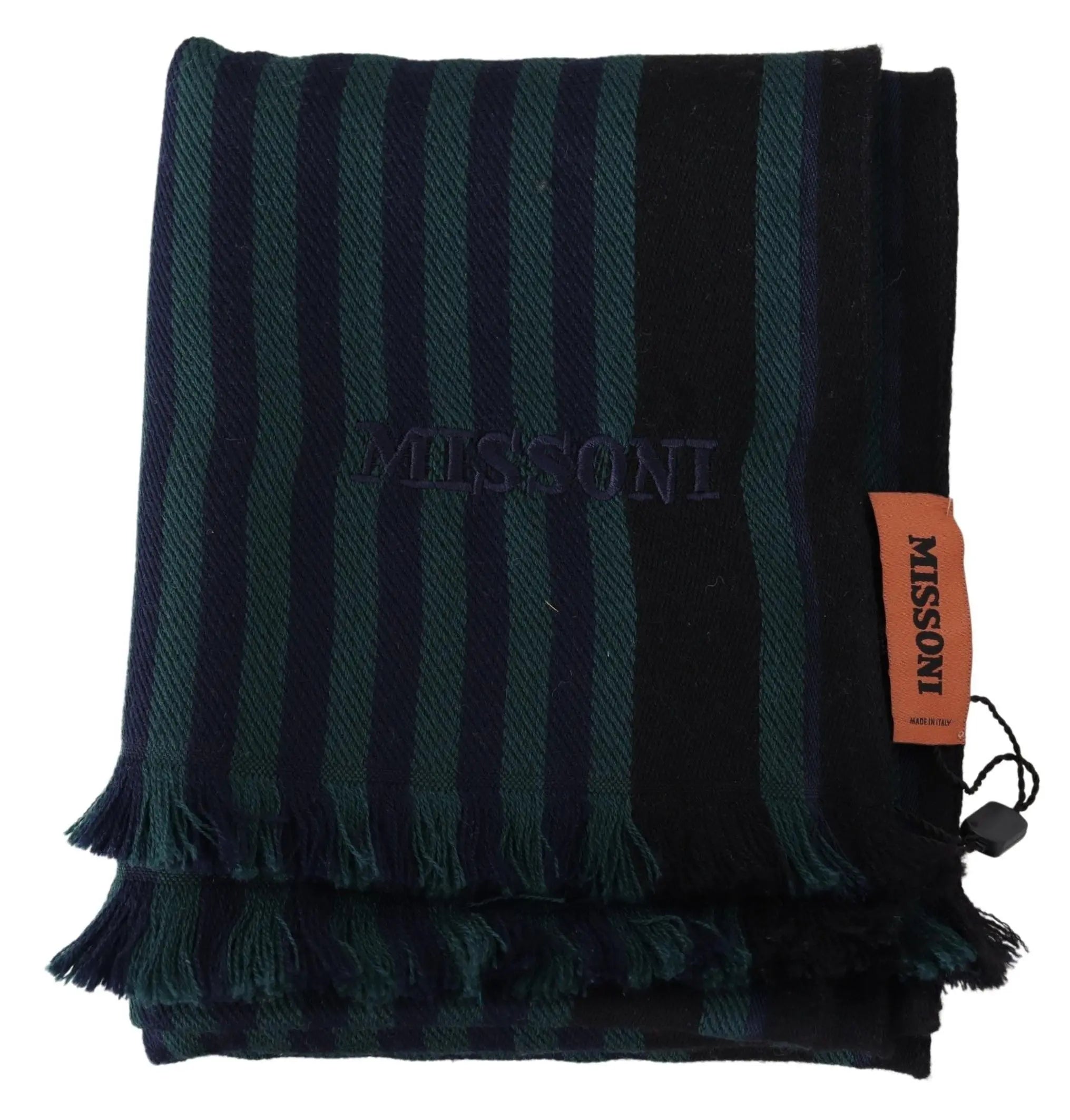 Missoni Multicolor Striped Wool Unisex Neck Wrap Shawl Missoni
