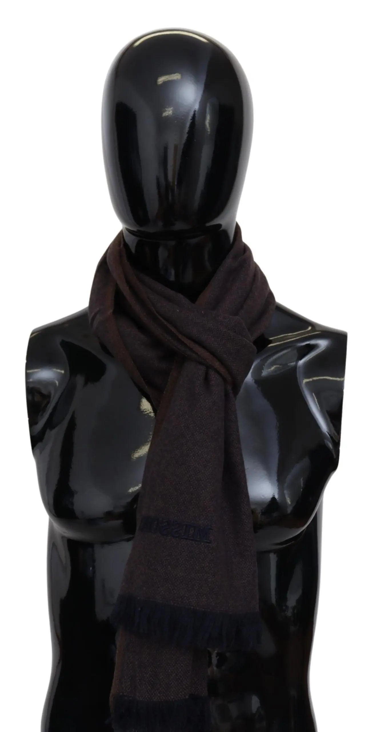 Missoni Brown 100% Cashmere Unisex Neck Wrap Fringes Scarf Missoni